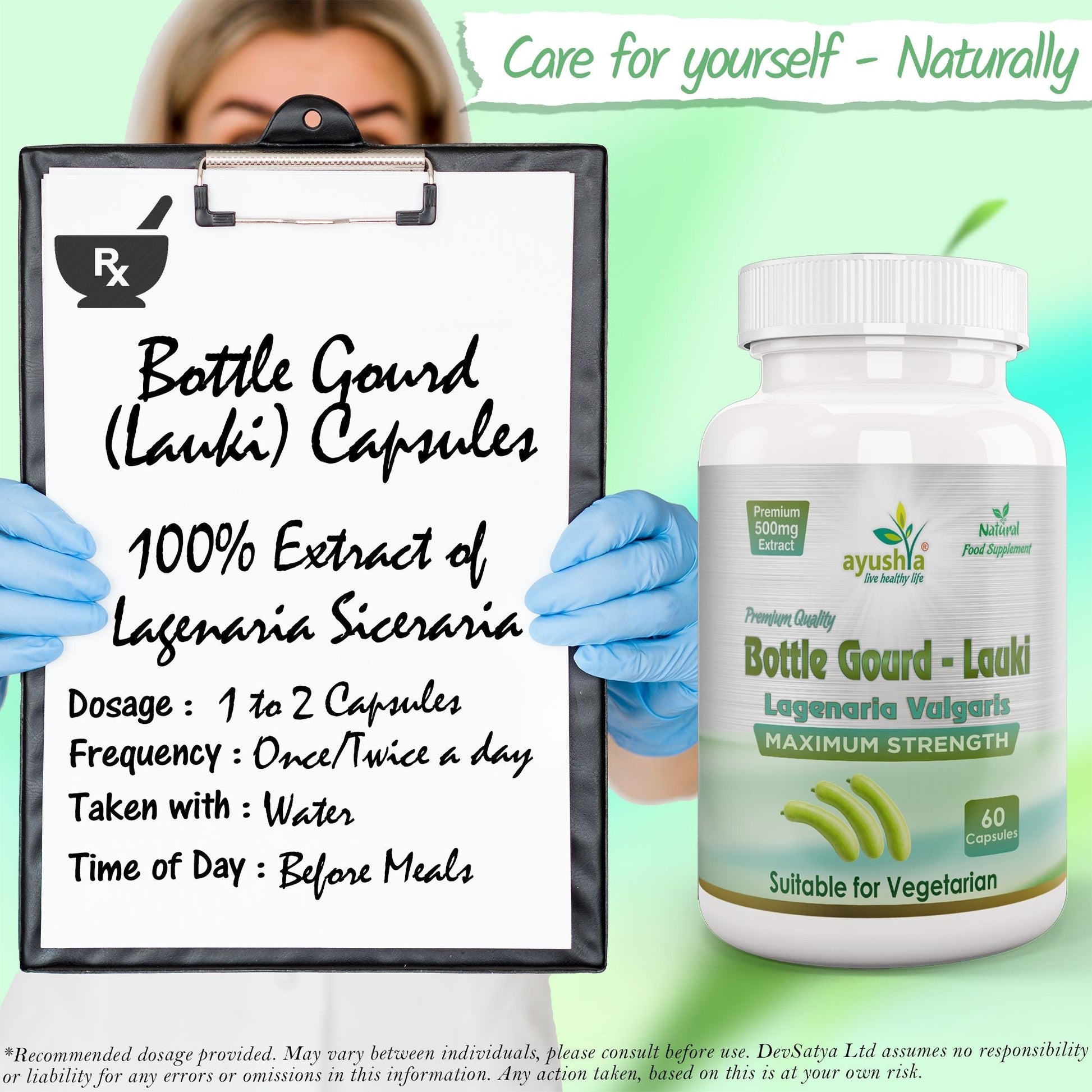 Lauki Calabase Bottle Gourd Capsule - Herbalshire Handmade Herbal Products