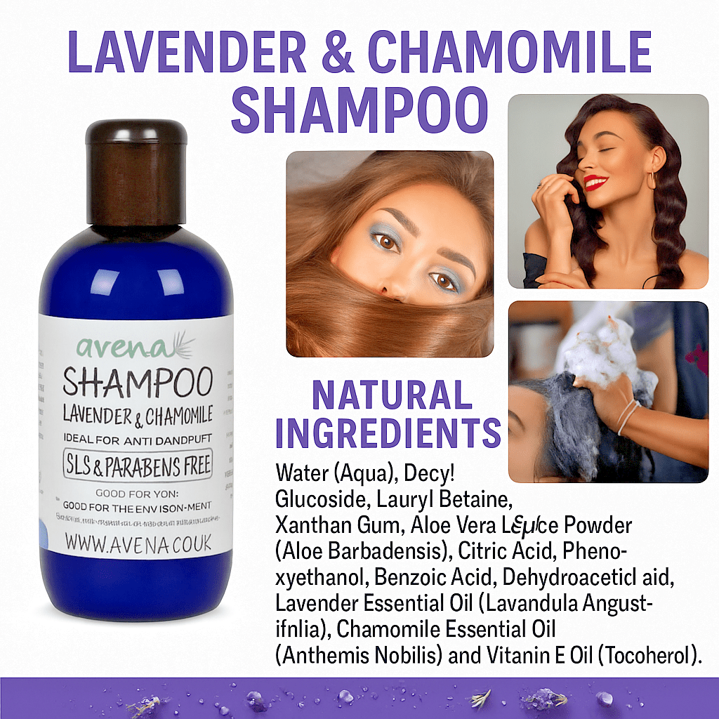 Lavender & Chamomile Shampoo – Natural Anti - Dandruff Hair Cleanser – Handmade - Herbalshire Handmade Herbal Products