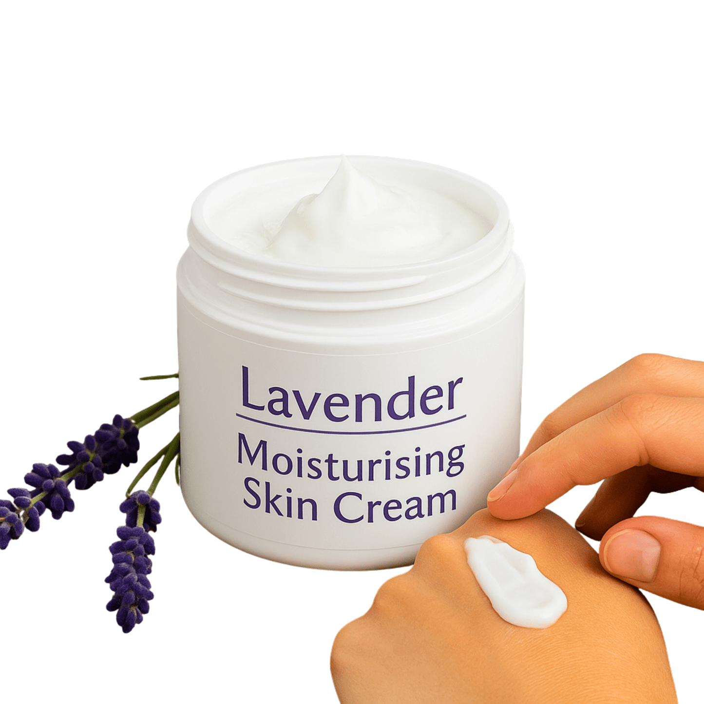 Lavender Moisturising Skin Cream Natural Handmade Face & Body Cream for Dry Skin - Herbalshire Handmade Herbal Products