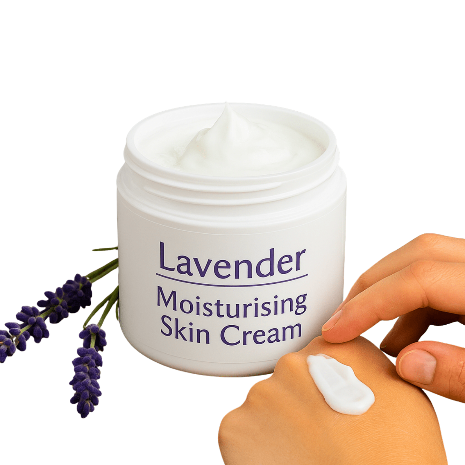 Lavender Moisturising Skin Cream Natural Handmade Face & Body Cream for Dry Skin - Herbalshire Handmade Herbal Products