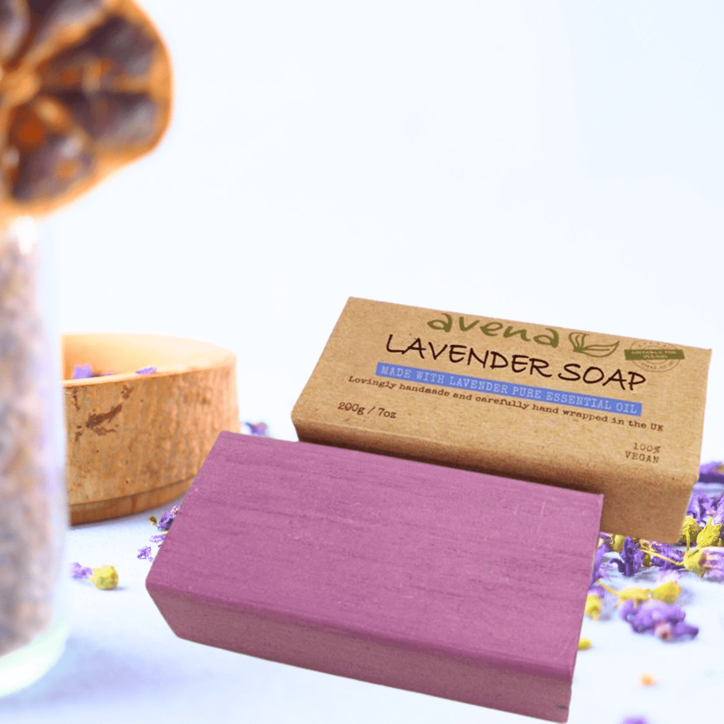 Lavender Soap Bar Handmade 200g – Organic, Vegan, Lush Natural Castile Soap - Herbalshire Handmade Herbal Products