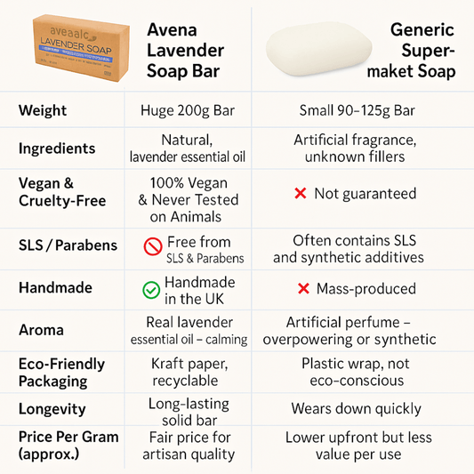 Lavender Soap Bar Handmade 200g – Organic, Vegan, Lush Natural Castile Soap - Herbalshire Handmade Herbal Products