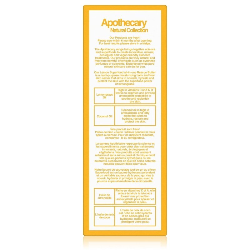 Lemon Superfood All - In - One Rescue Butter 50ml - Herbalshire Handmade Herbal Products