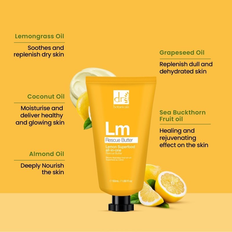 Lemon Superfood All - In - One Rescue Butter 50ml - Herbalshire Handmade Herbal Products