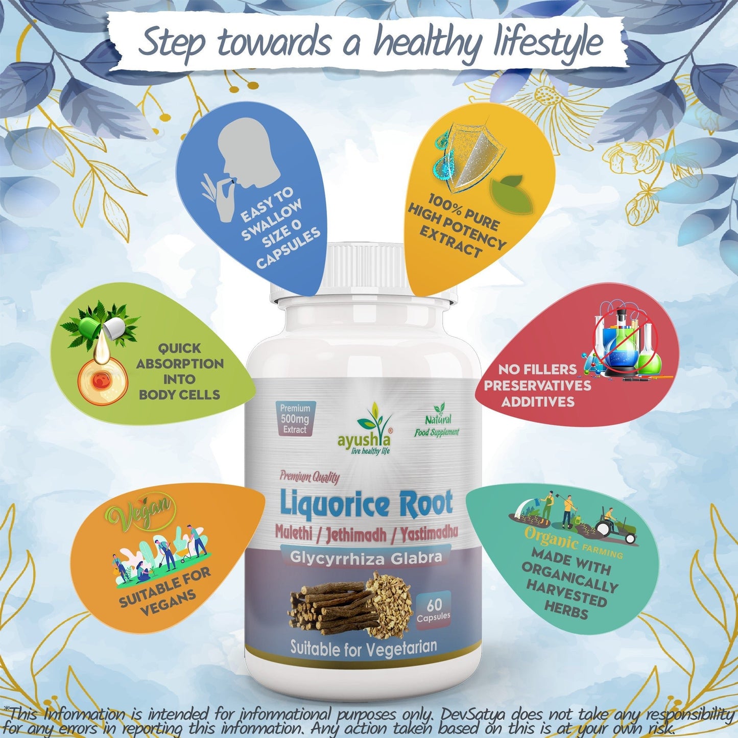Liquorice Root Capsule (Yastimadhu - Mulethi - Jethimadh) - Herbalshire Handmade Herbal Products