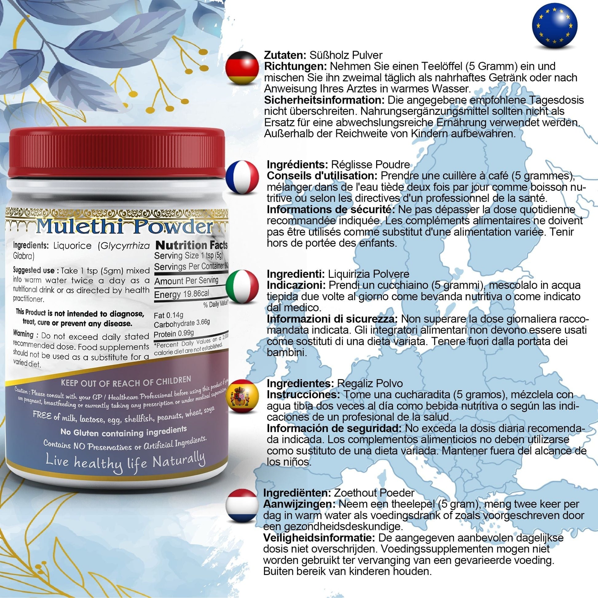 Liquorice Root Powder (Yastimadhu - Mulethi - Jethimadh) - Herbalshire Handmade Herbal Products