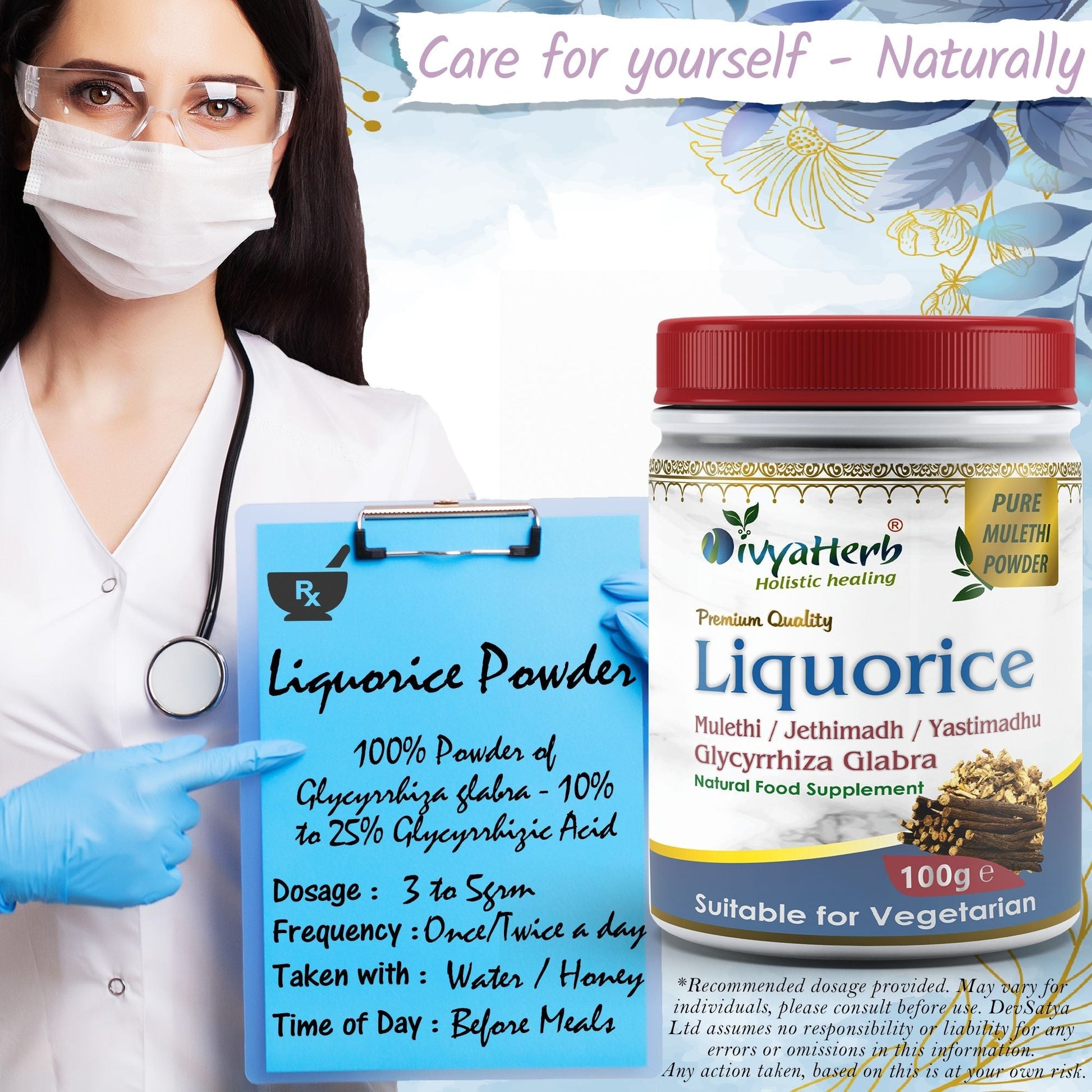 Liquorice Root Powder (Yastimadhu - Mulethi - Jethimadh) - Herbalshire Handmade Herbal Products