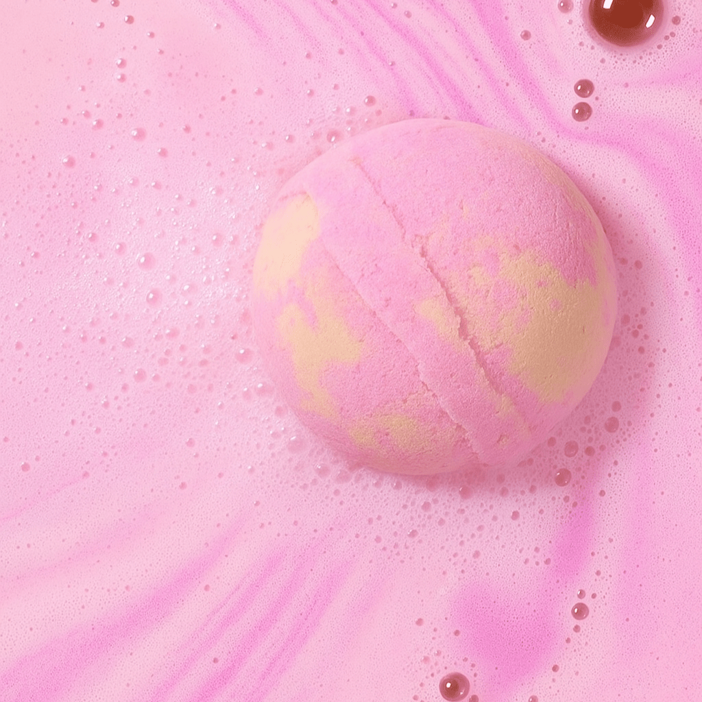 Love & Hugs - Pink Lemonade Bath Bomb Heartfelt Gift - Herbalshire Handmade Herbal Products