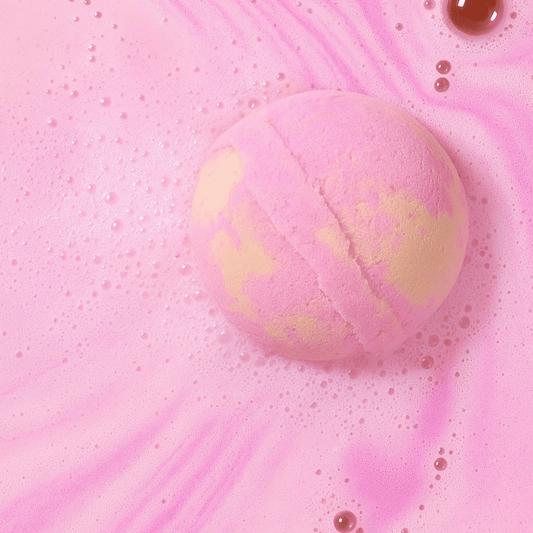Love & Hugs - Pink Lemonade Bath Bomb Heartfelt Gift - Herbalshire Handmade Herbal Products