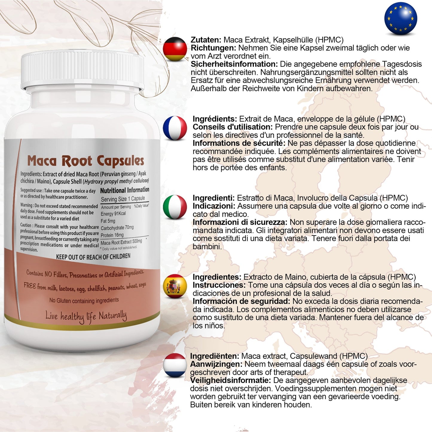 Maca Root Capsule - Herbalshire Handmade Herbal Products
