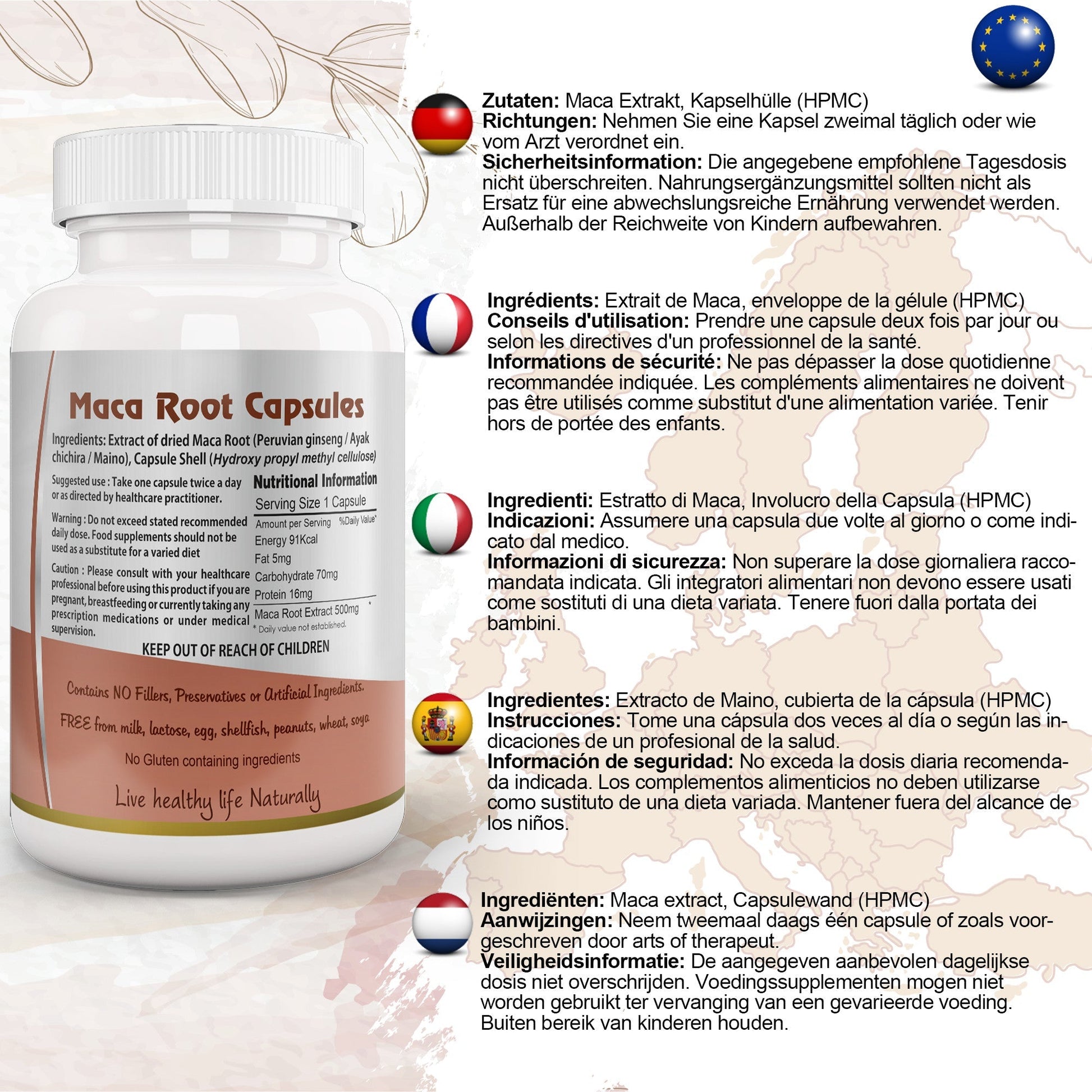 Maca Root Capsule - Herbalshire Handmade Herbal Products