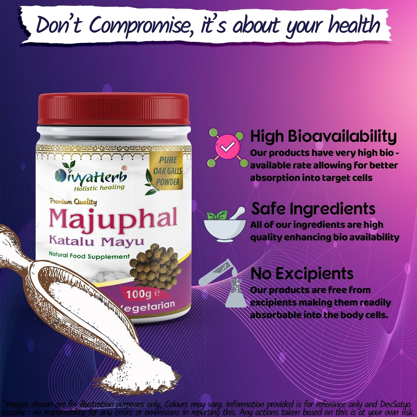 Majuphal (Katalu Mayu) Powder - Herbalshire Handmade Herbal Products