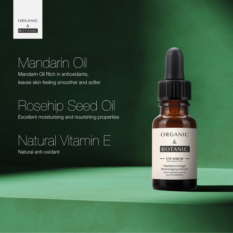 Mandarin Orange Brightening Eye Serum - 15ml - Depuffing & Hydrating with Vitamin C, Aloe Vera, & Sea Buckthorn for Radiant, Youthful Eyes - Herbalshire Handmade Herbal Products