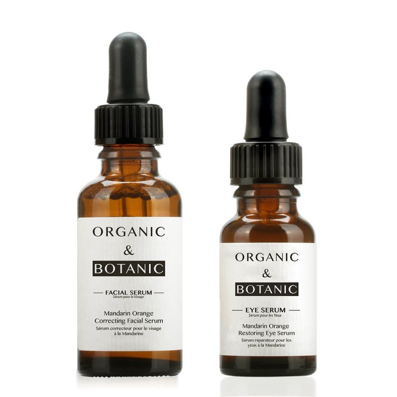 Mandarin Orange Restorative Eye Serum + Mandarin Orange Correcting Facial Serum - Herbalshire Handmade Herbal Products