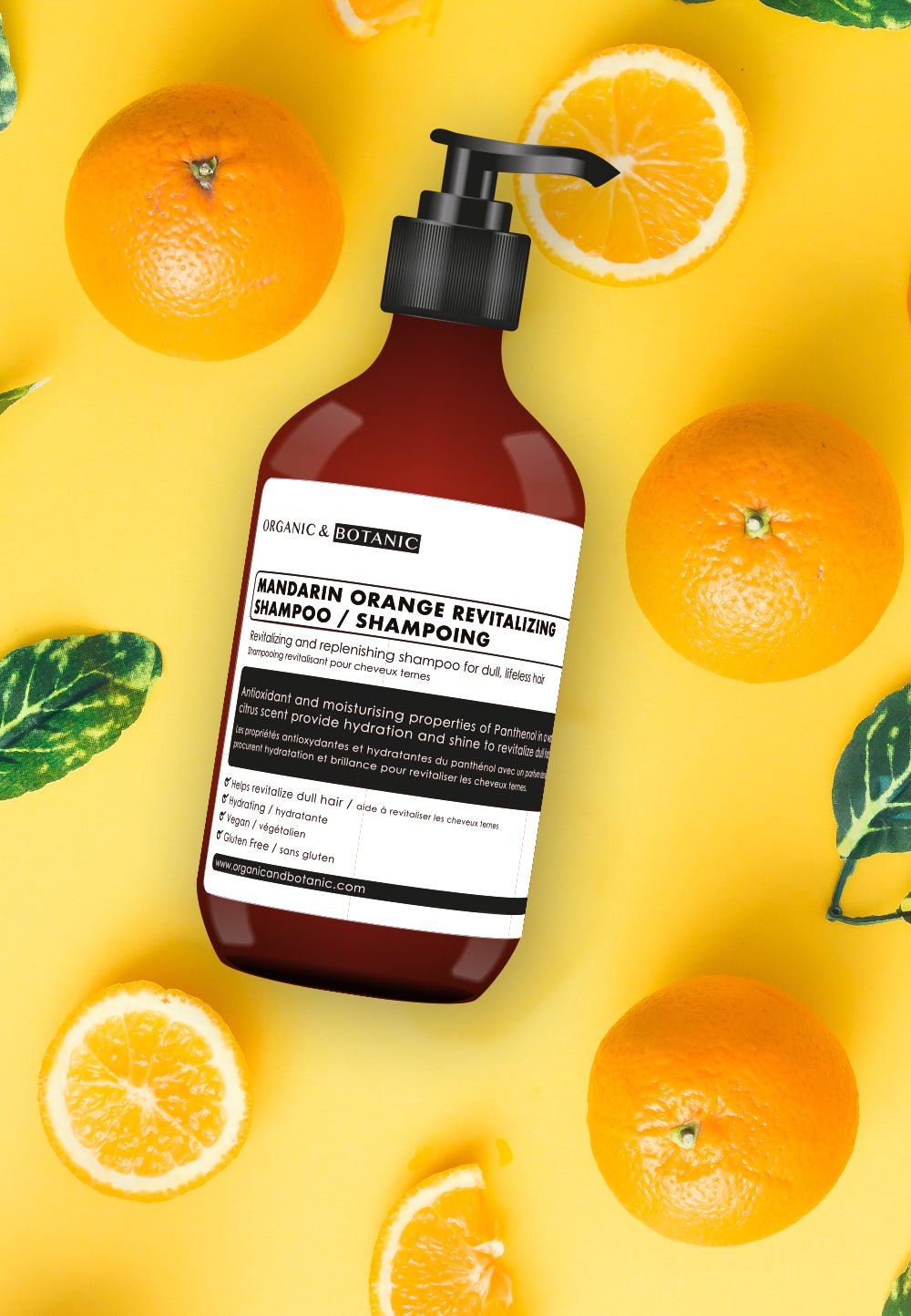 Mandarin Orange Revitalising Shampoo 500ml - Herbalshire Handmade Herbal Products