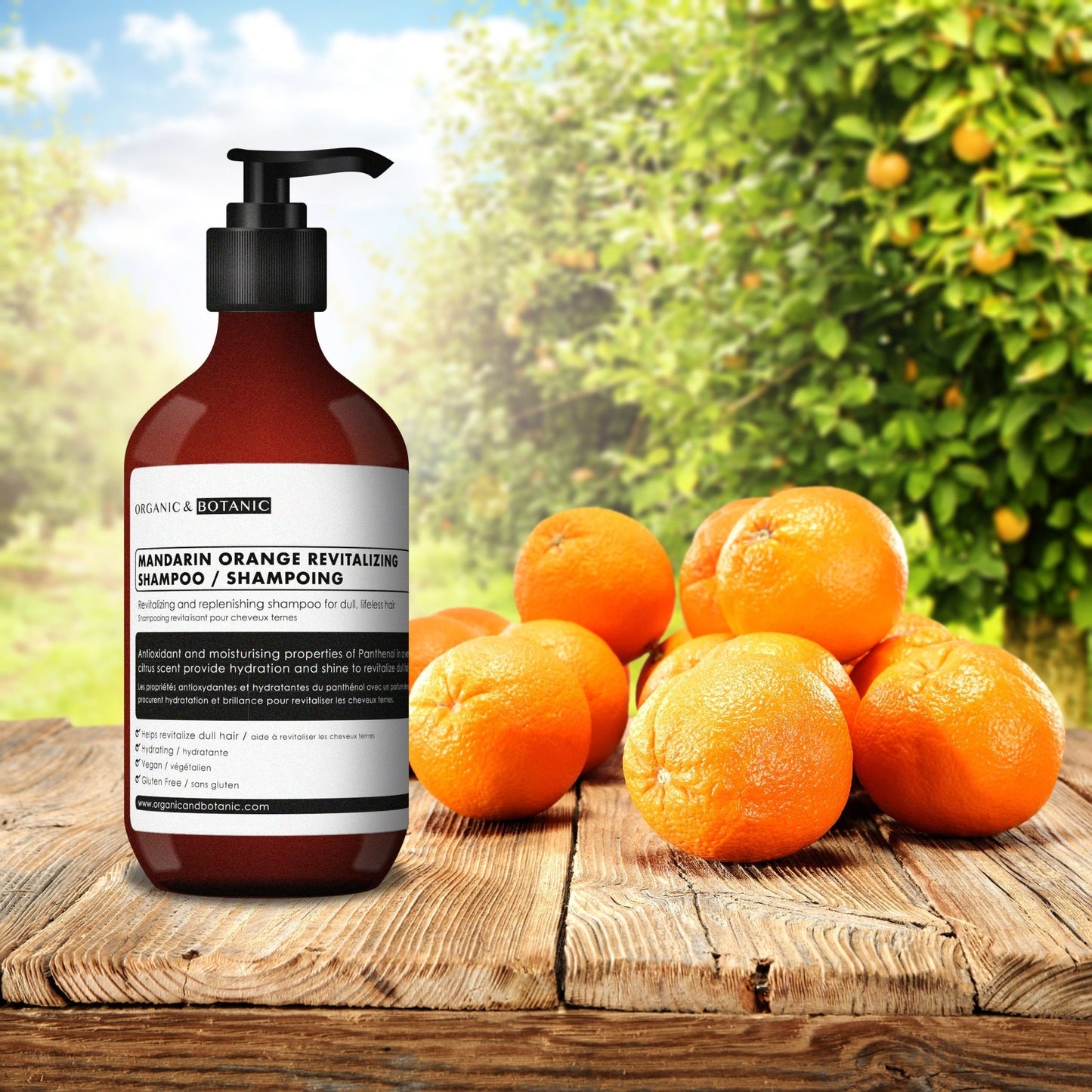 Mandarin Orange Revitalising Shampoo 500ml - Herbalshire Handmade Herbal Products