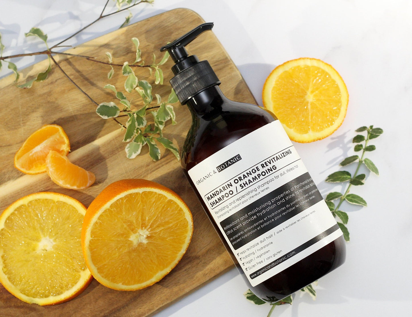 Mandarin Orange Revitalising Shampoo 500ml - Herbalshire Handmade Herbal Products