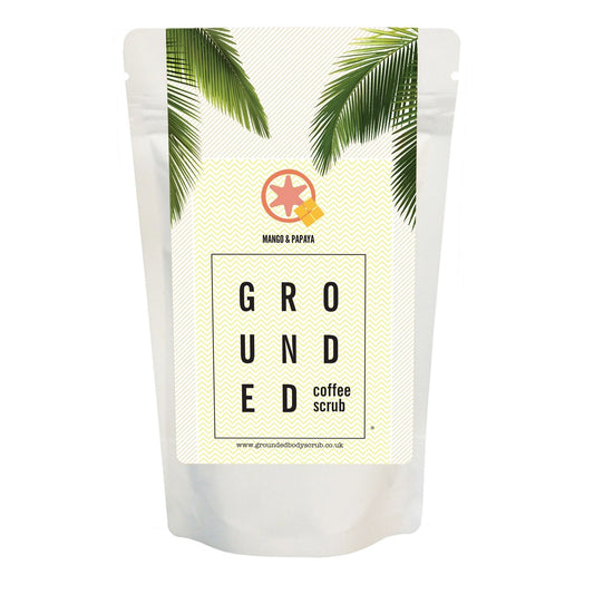 Mango and Papaya Coffee Scrub (200g) - For Dry Skin - Herbalshire Handmade Herbal Products