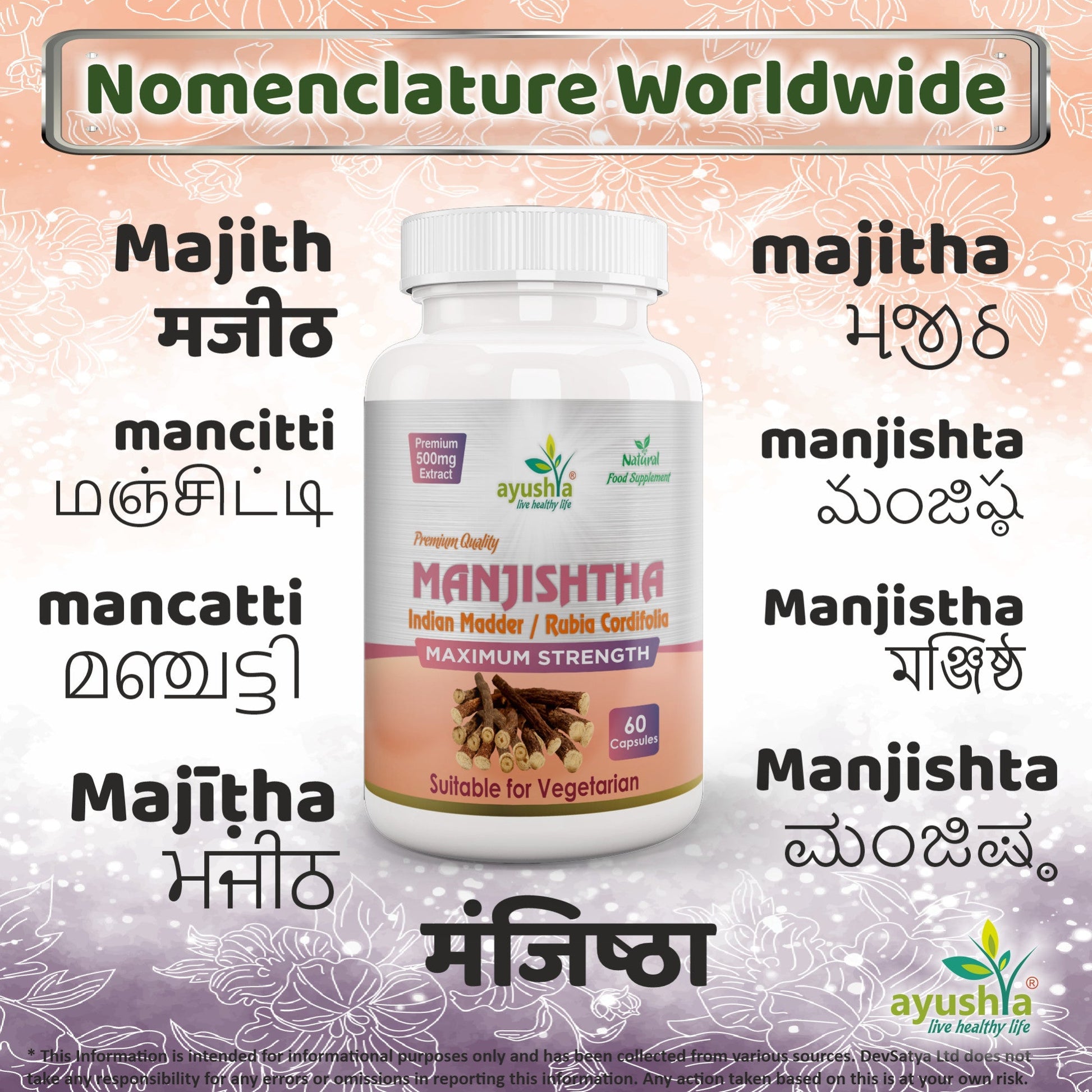 Manjishtha Capsule - Herbalshire Handmade Herbal Products