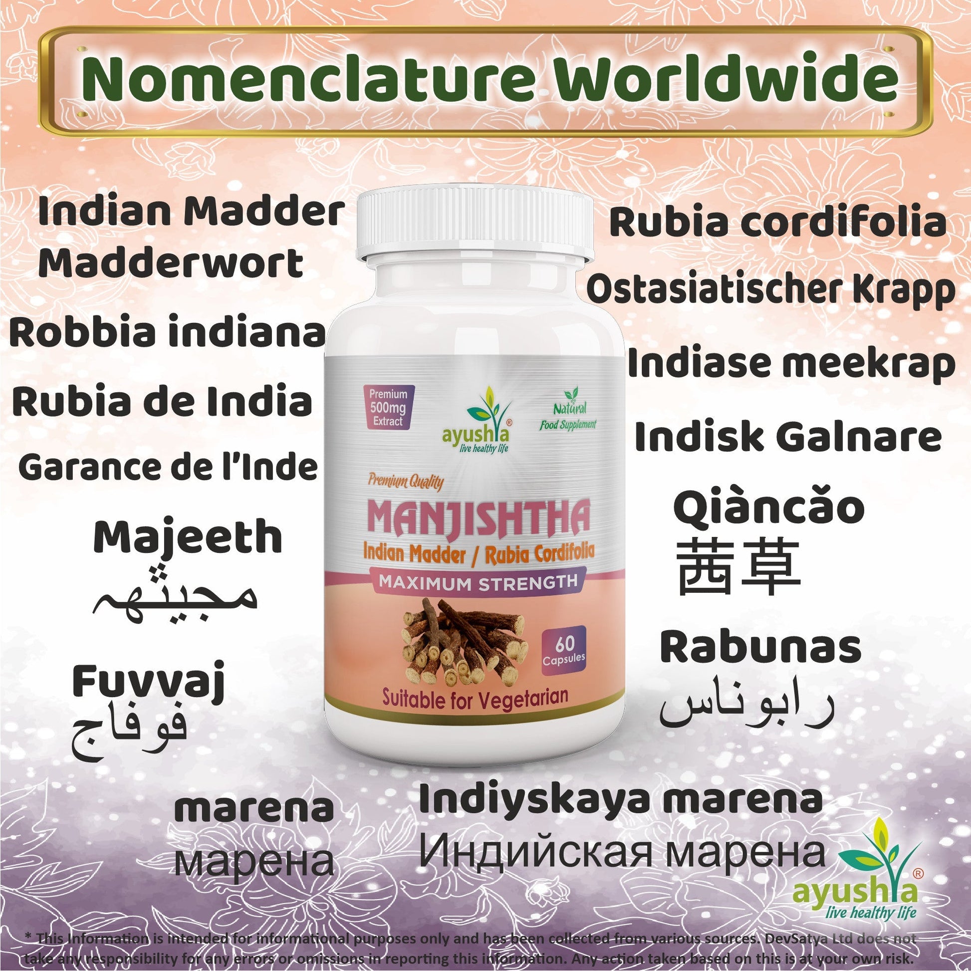 Manjishtha Capsule - Herbalshire Handmade Herbal Products