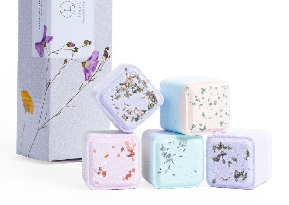 Mixed scents Shower Steamers Gift Set - 5 Big Fizzies, Cheer Up Package - Herbalshire Handmade Herbal Products