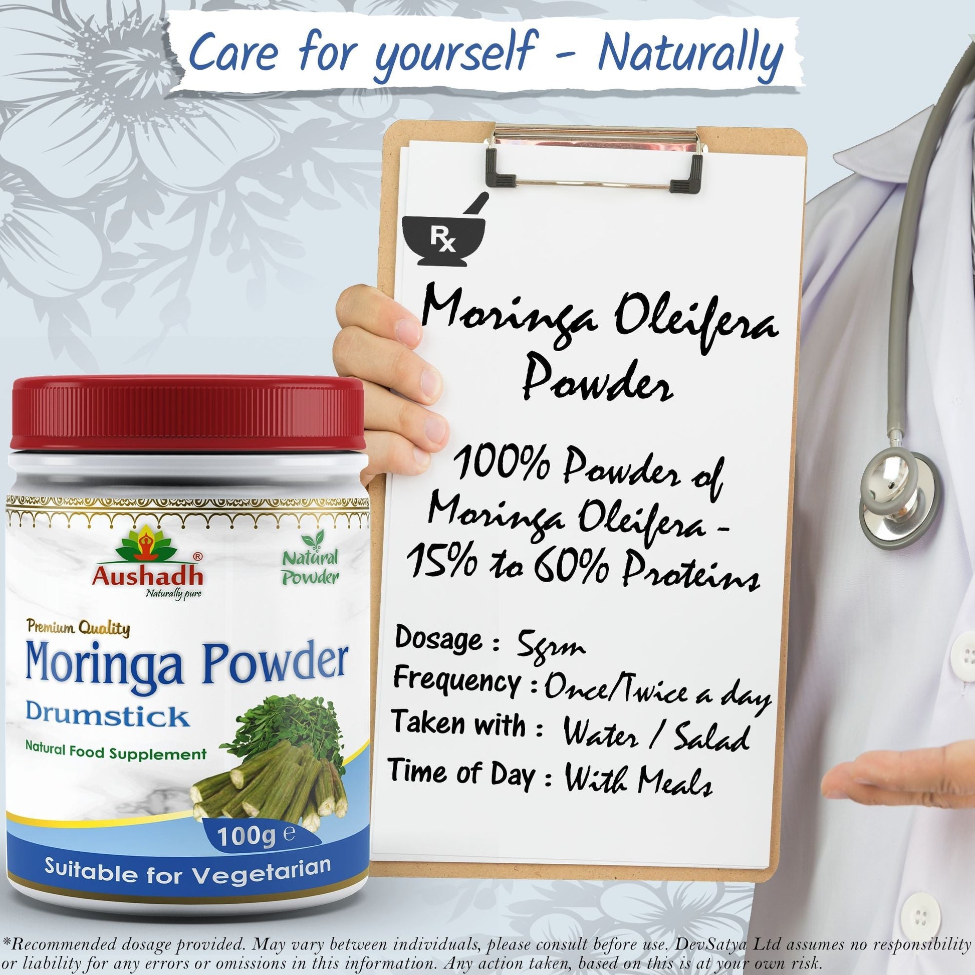 Moringa Oleifera (Drumstick) Powder - Herbalshire Handmade Herbal Products