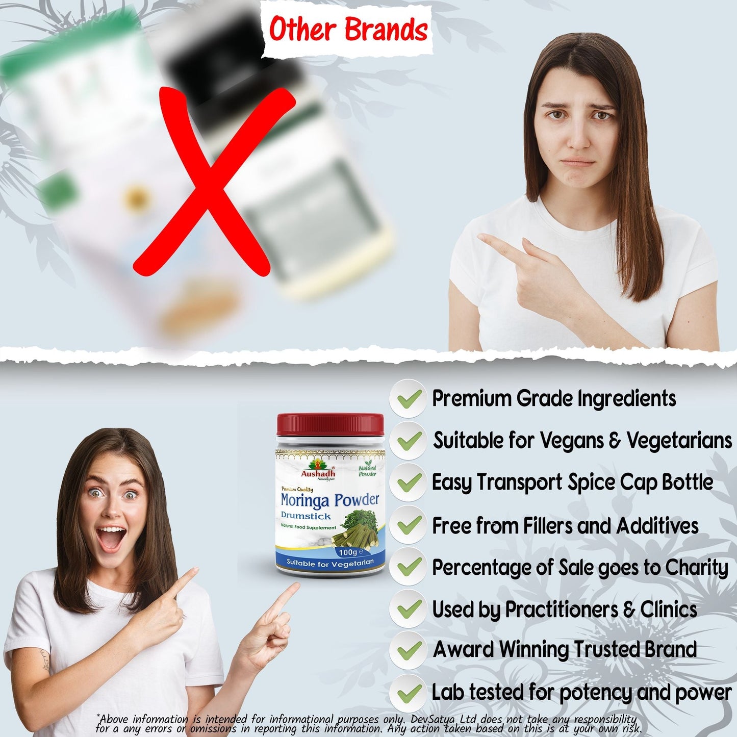 Moringa Oleifera (Drumstick) Powder - Herbalshire Handmade Herbal Products