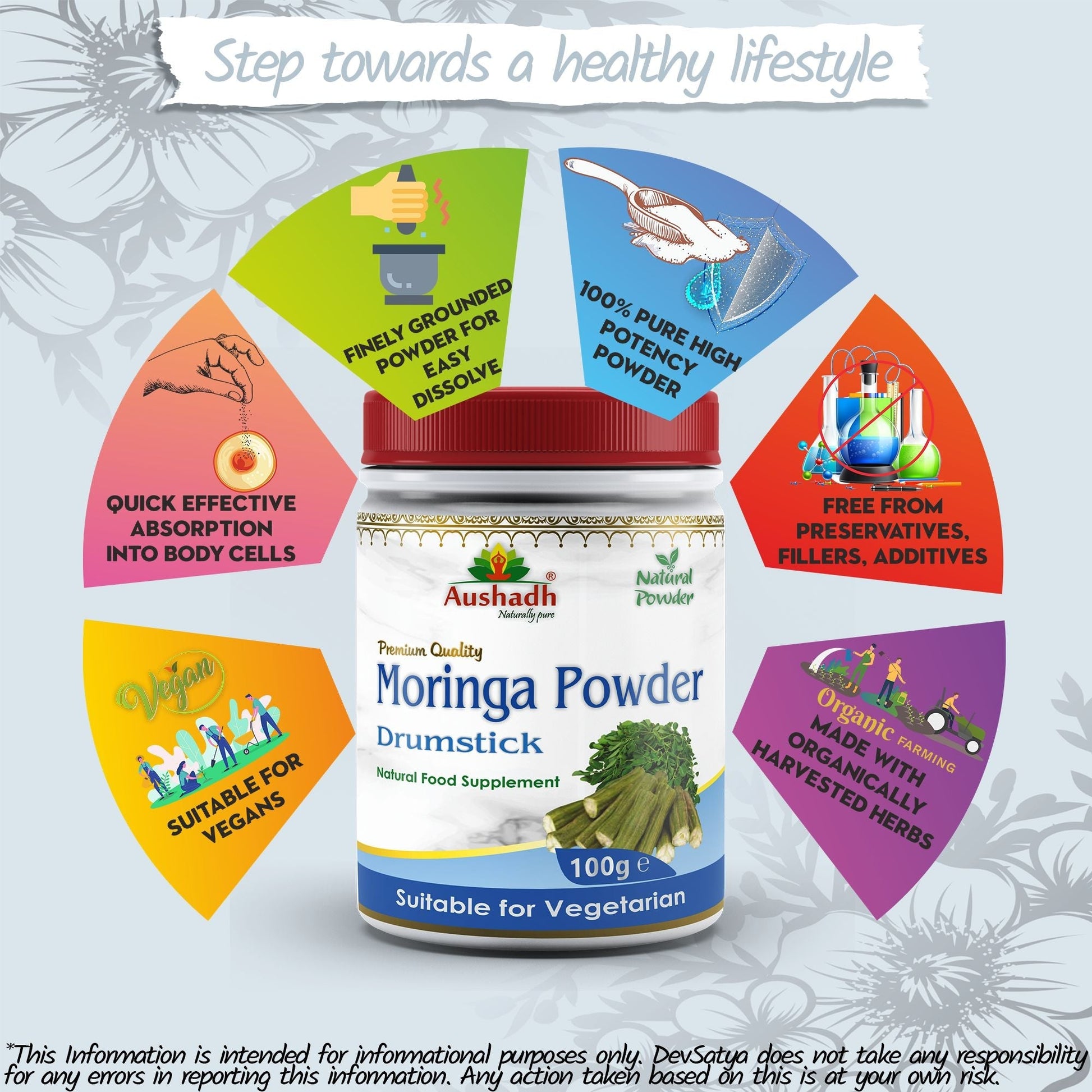 Moringa Oleifera (Drumstick) Powder - Herbalshire Handmade Herbal Products