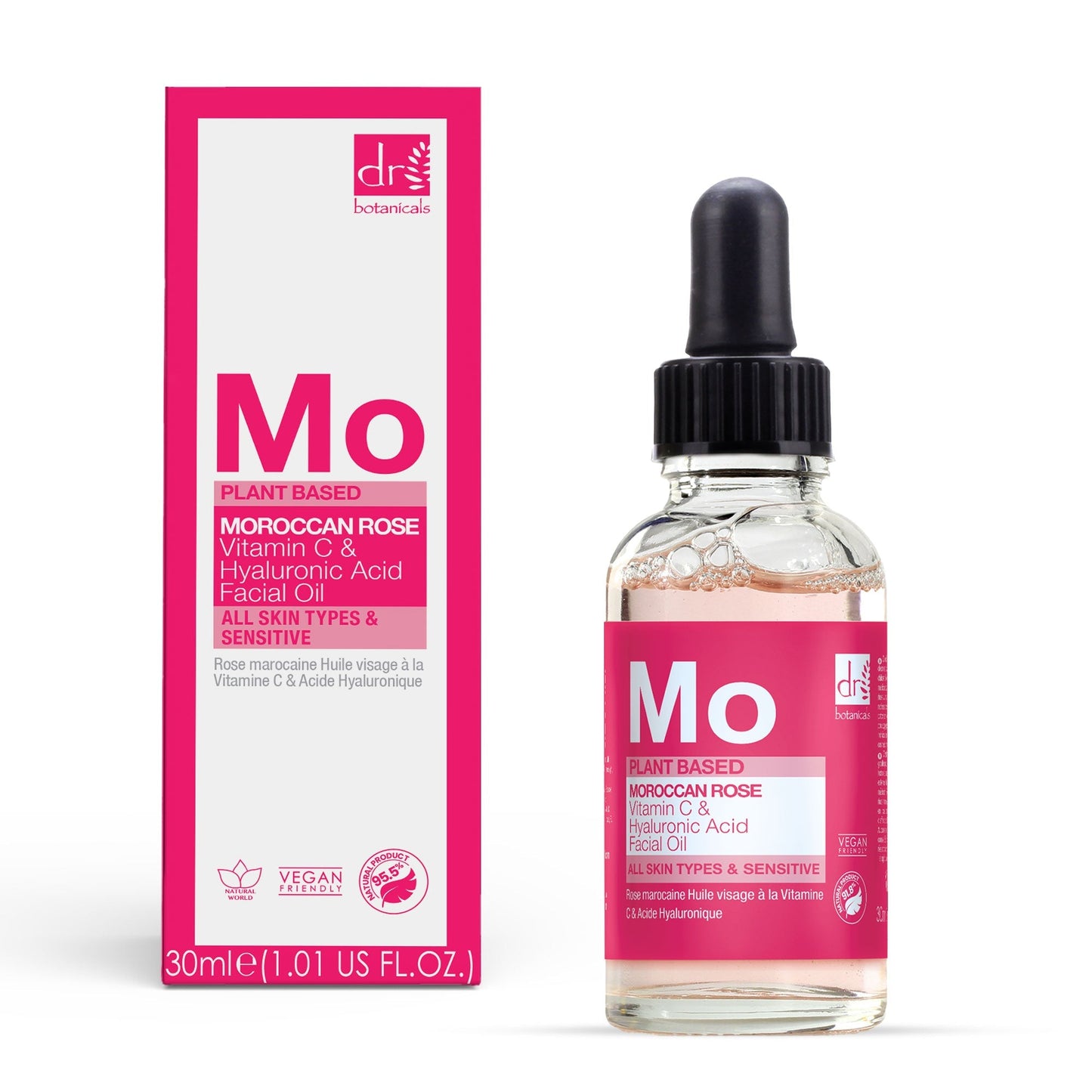 Moroccan Rose Facial Oil with Hyaluronic Acid & Vitamin C - Herbalshire Handmade Herbal Products