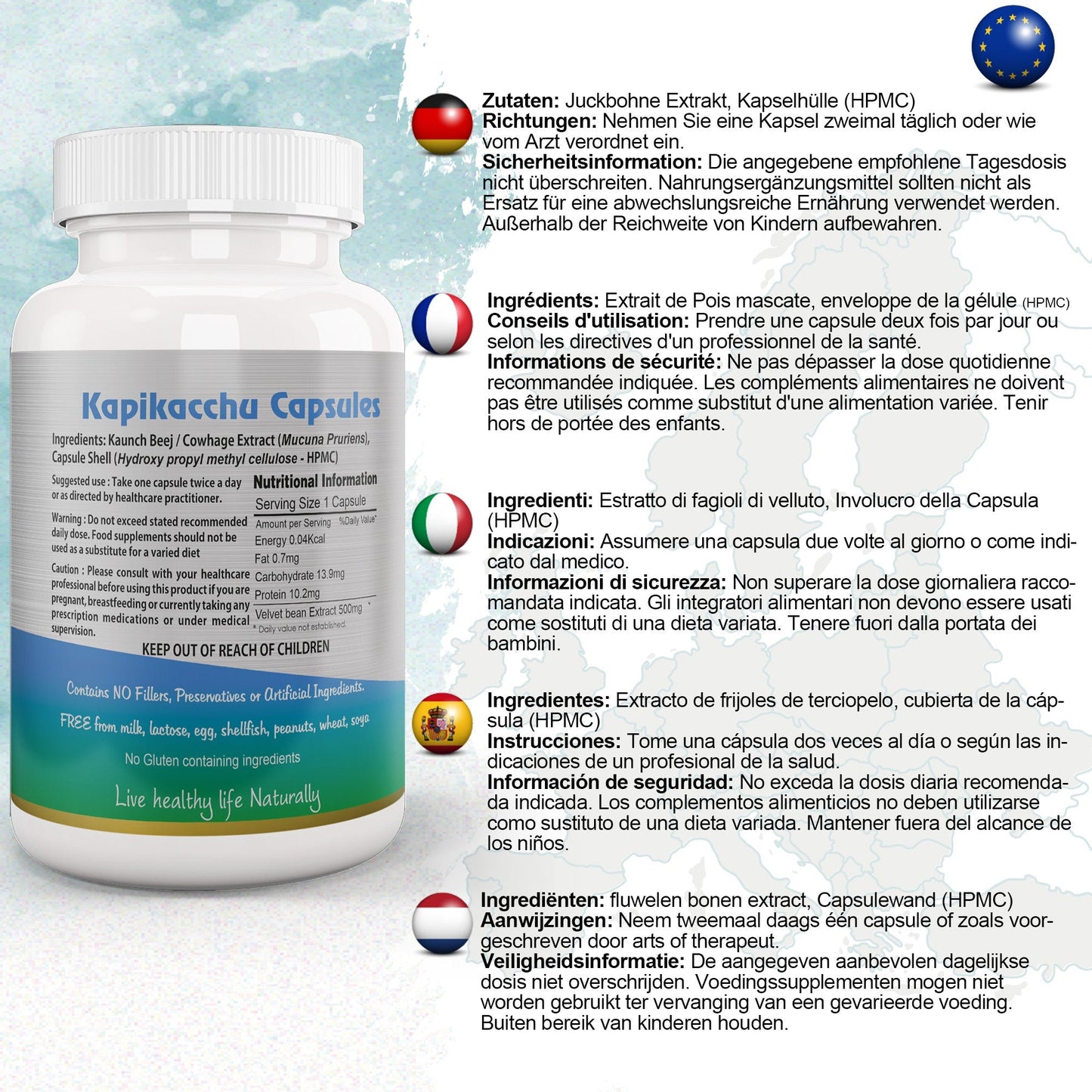 Mucuna Pruriens Capsule - Herbalshire Handmade Herbal Products