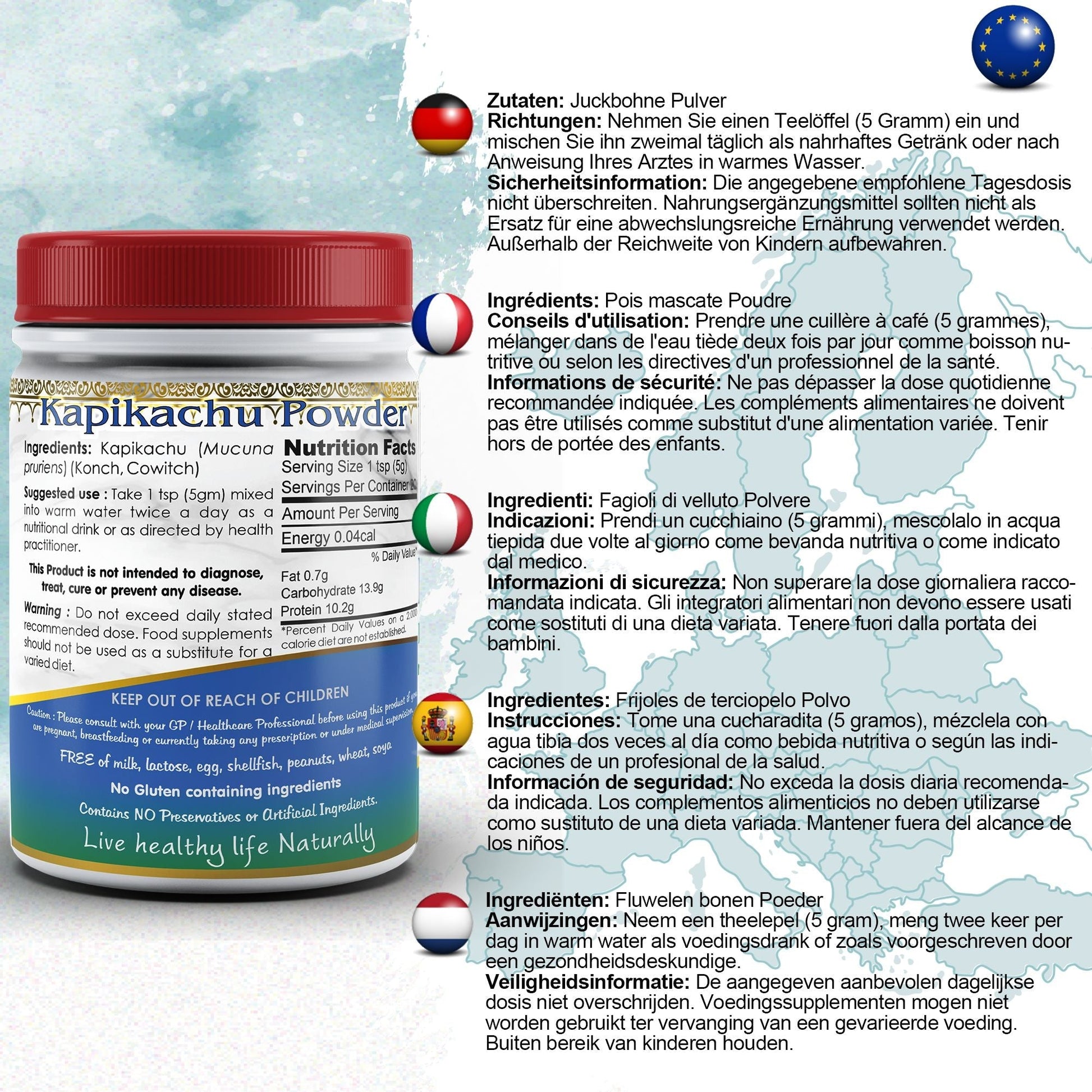 Mucuna Pruriens Powder - Herbalshire Handmade Herbal Products