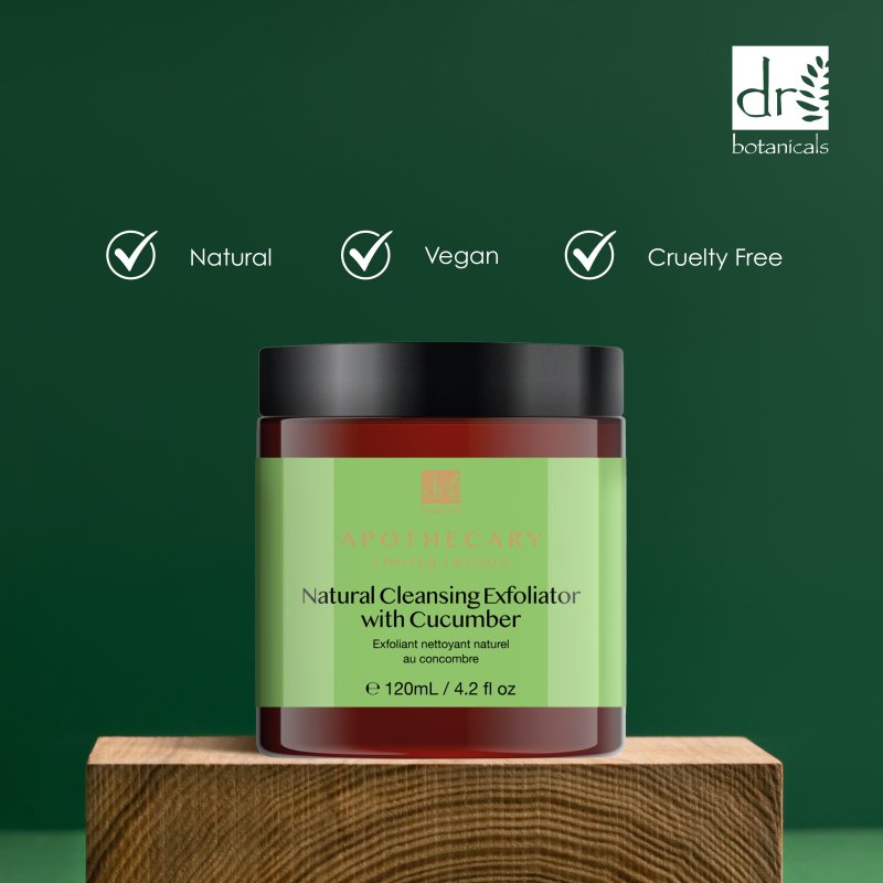 Natural Cleansing Exfoliator with Cucumber 120ml - Herbalshire Handmade Herbal Products