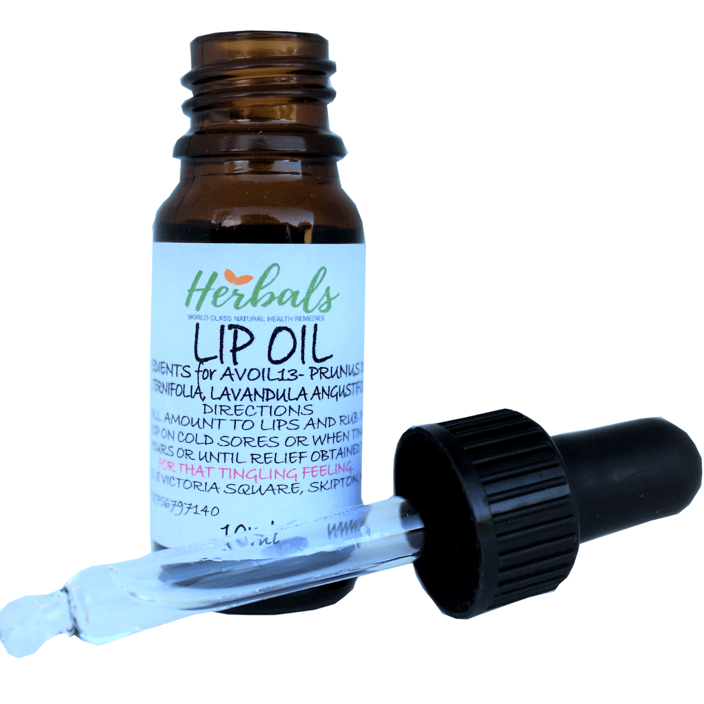 Natural Cold Sore Liquid Herpes Simplex Relief With Pipette Antiseptic 10ml - Herbalshire Handmade Herbal Products