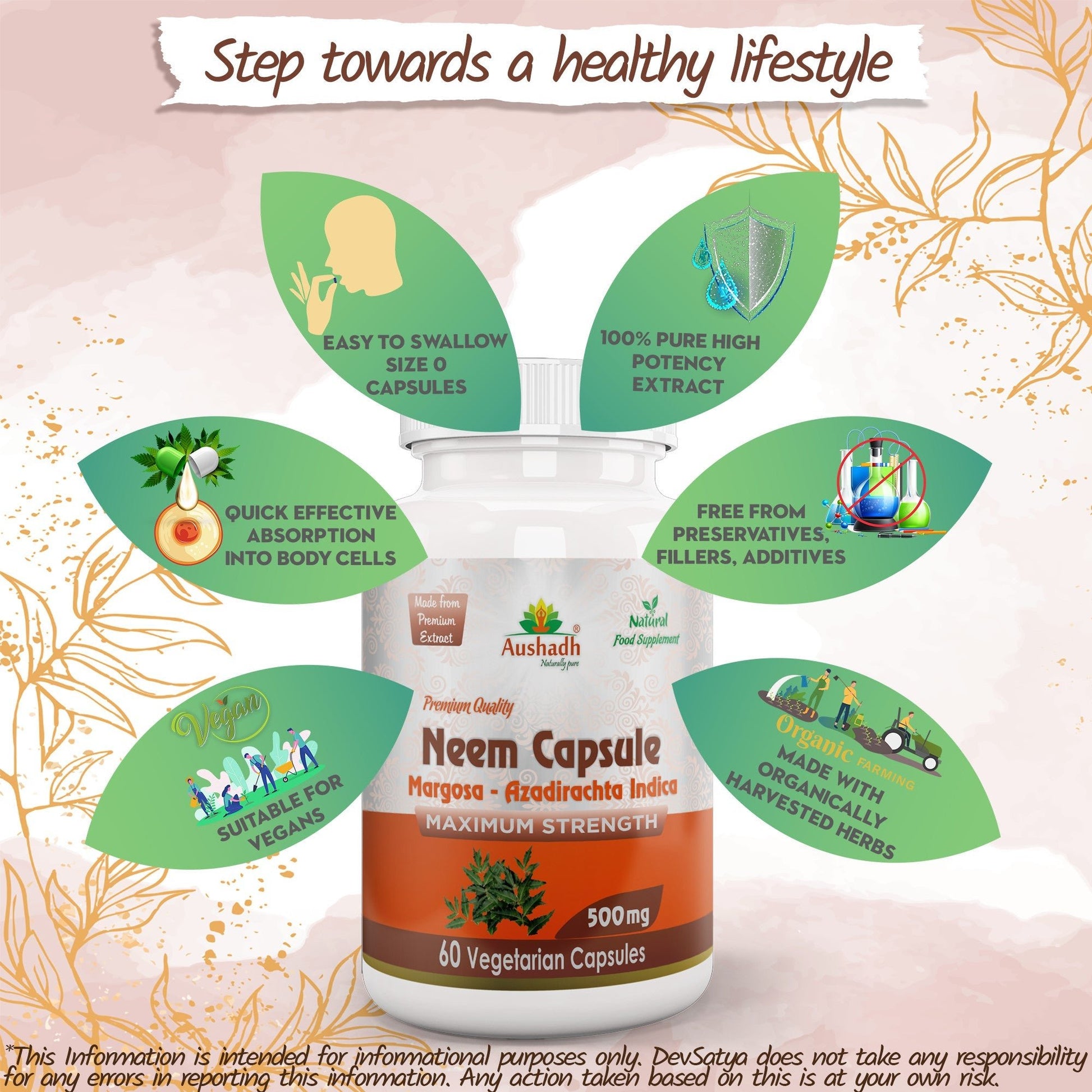Neem (Margosa) Capsule - Herbalshire Handmade Herbal Products