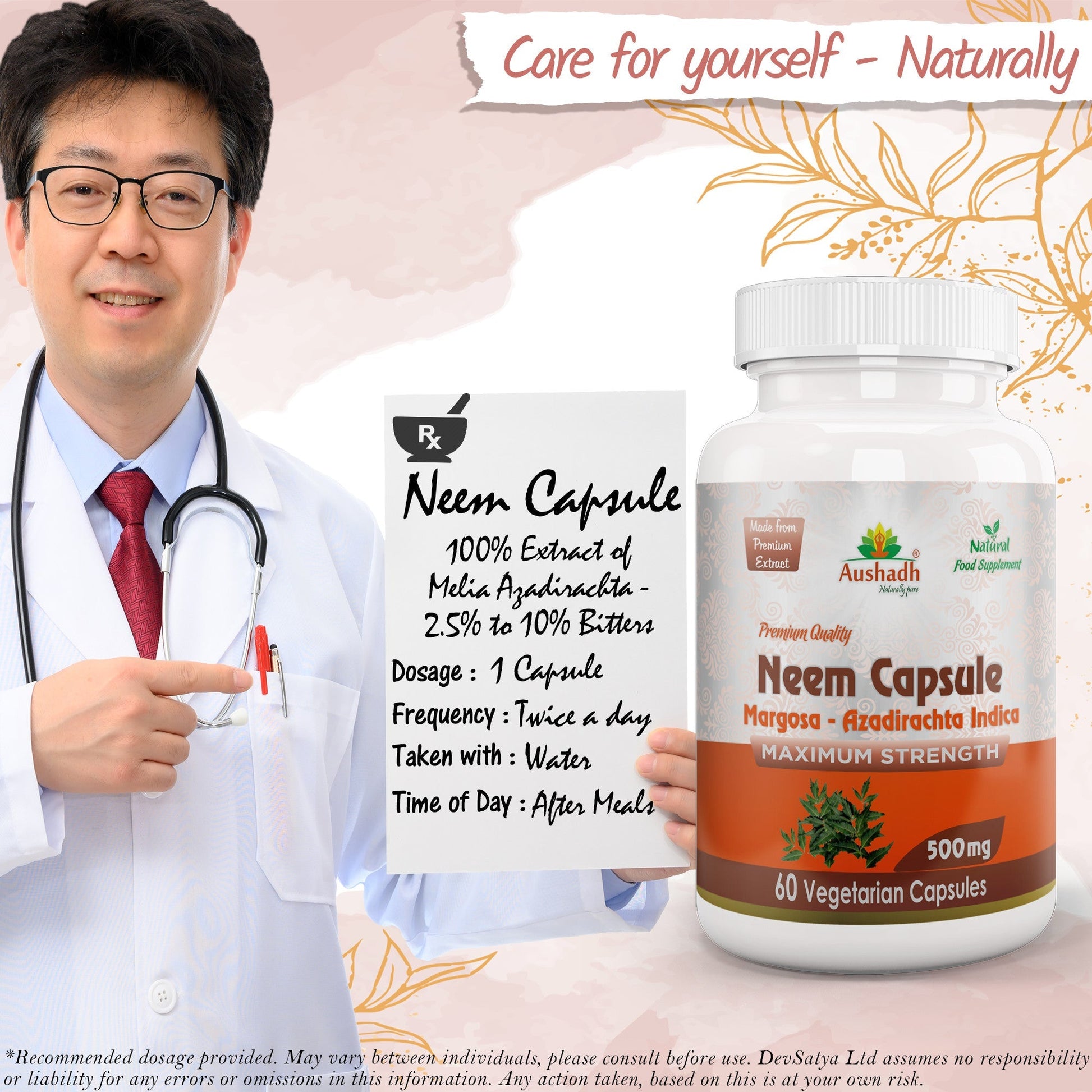 Neem (Margosa) Capsule - Herbalshire Handmade Herbal Products