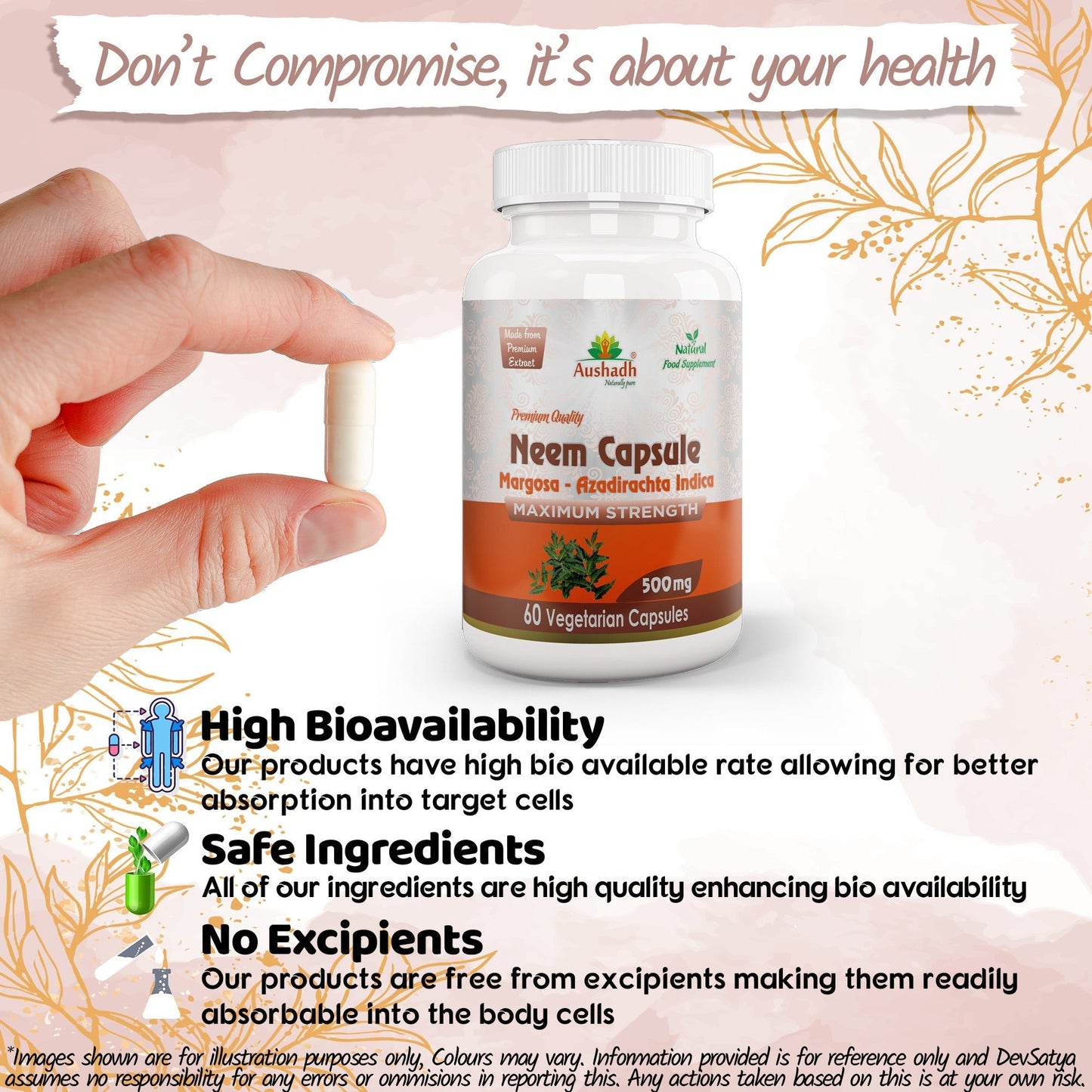 Neem (Margosa) Capsule - Herbalshire Handmade Herbal Products