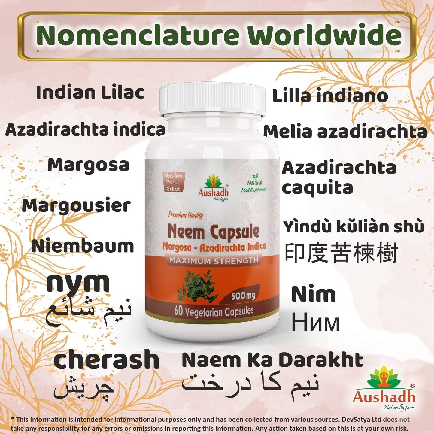 Neem (Margosa) Capsule - Herbalshire Handmade Herbal Products