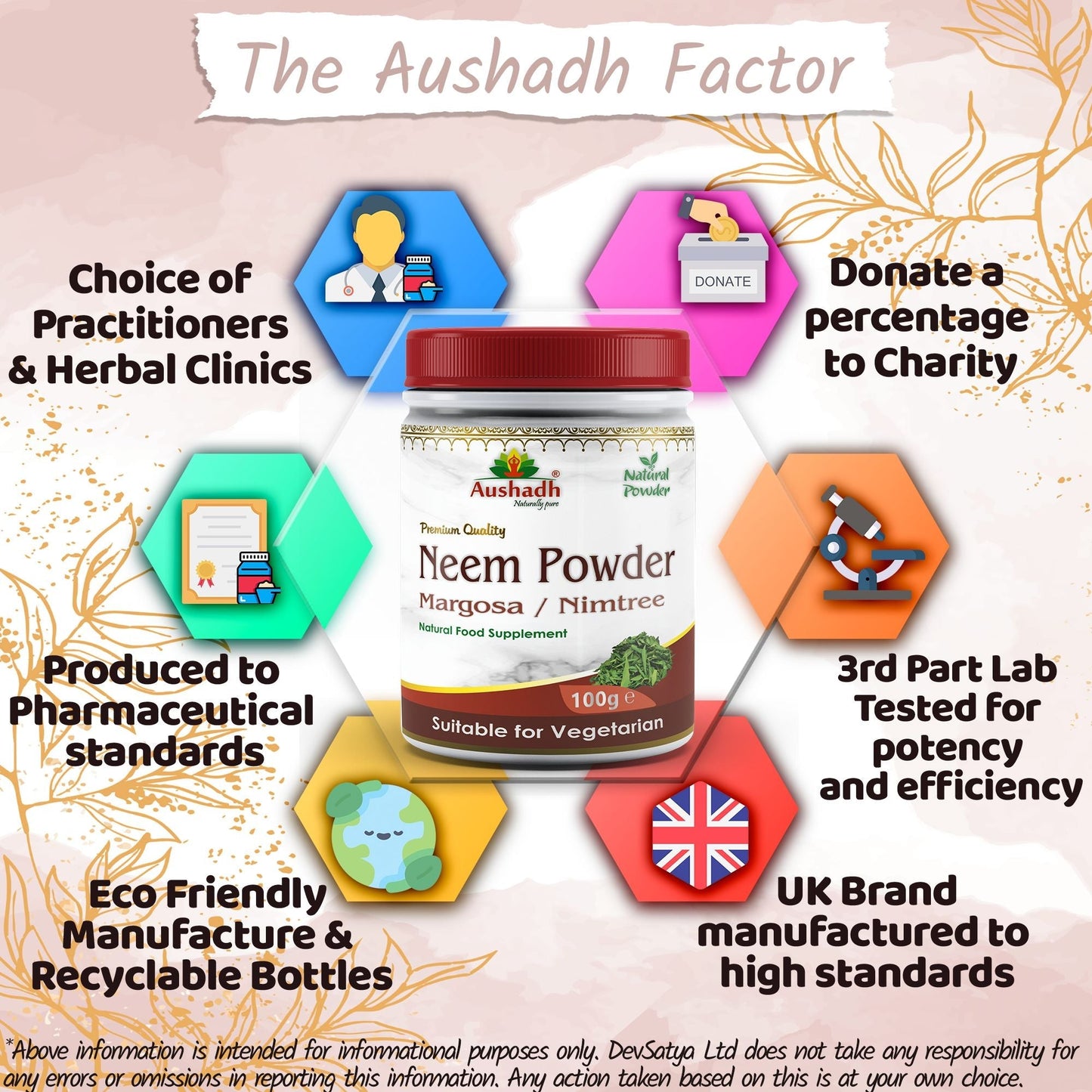 Neem (Margosa) Powder - Herbalshire Handmade Herbal Products