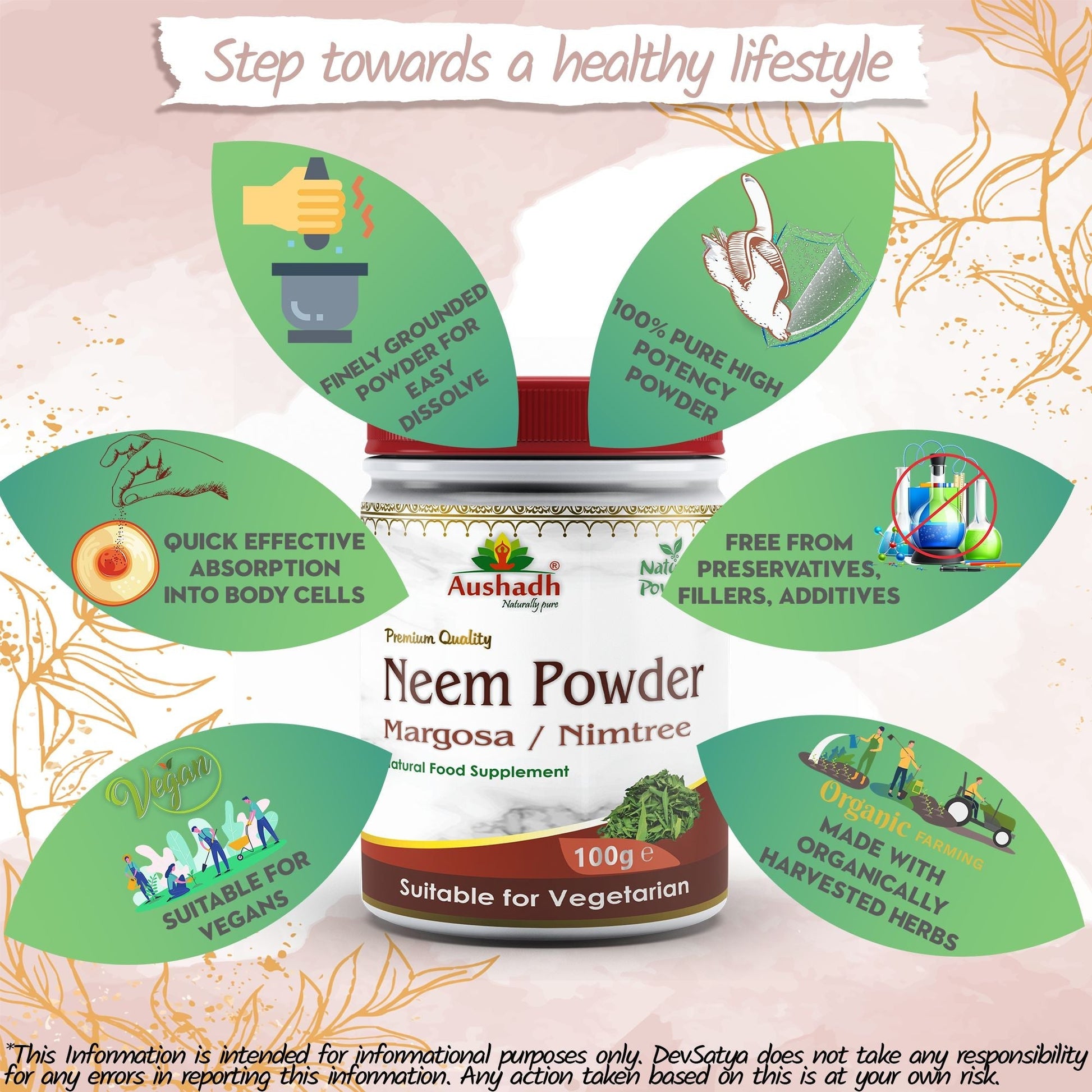 Neem (Margosa) Powder - Herbalshire Handmade Herbal Products