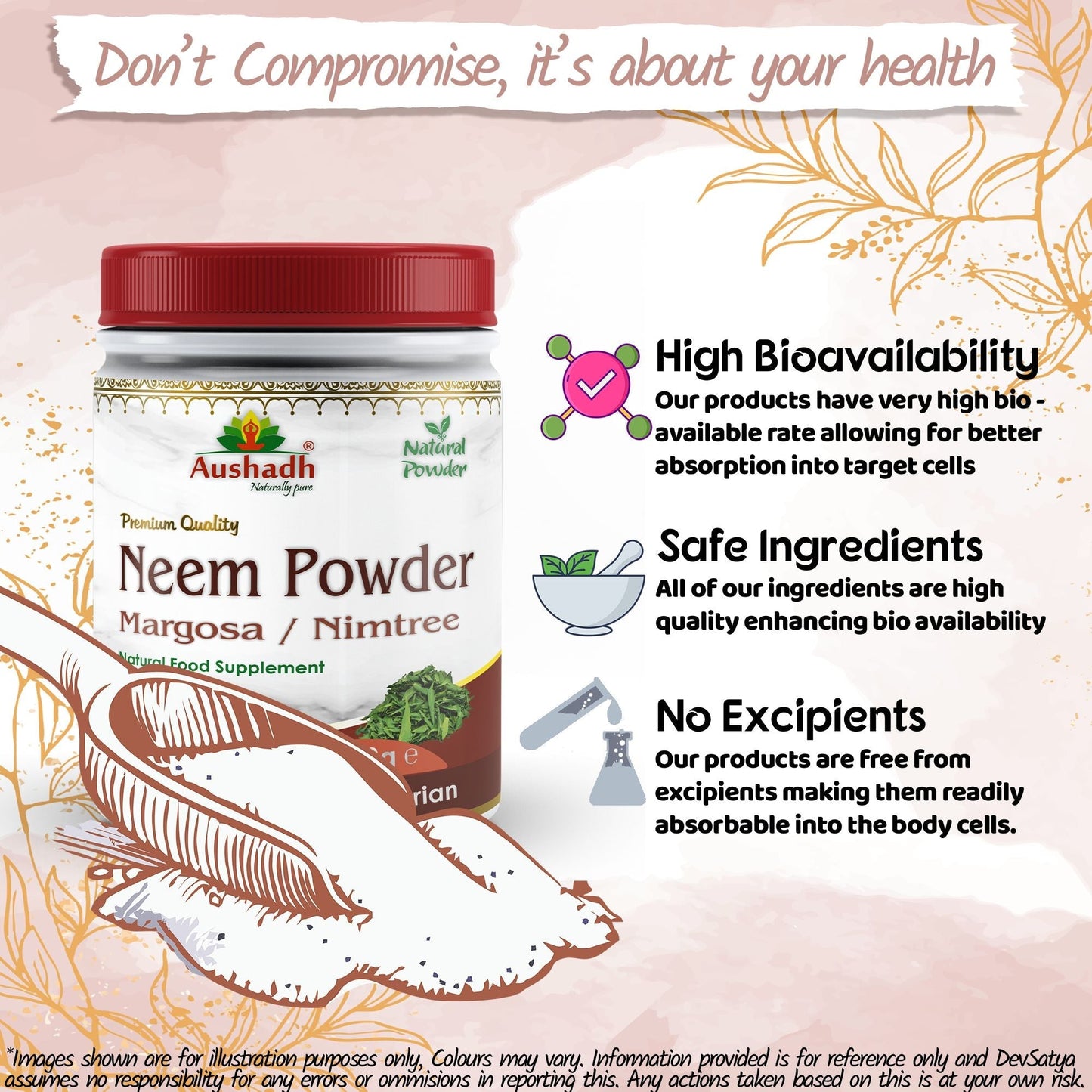 Neem (Margosa) Powder - Herbalshire Handmade Herbal Products
