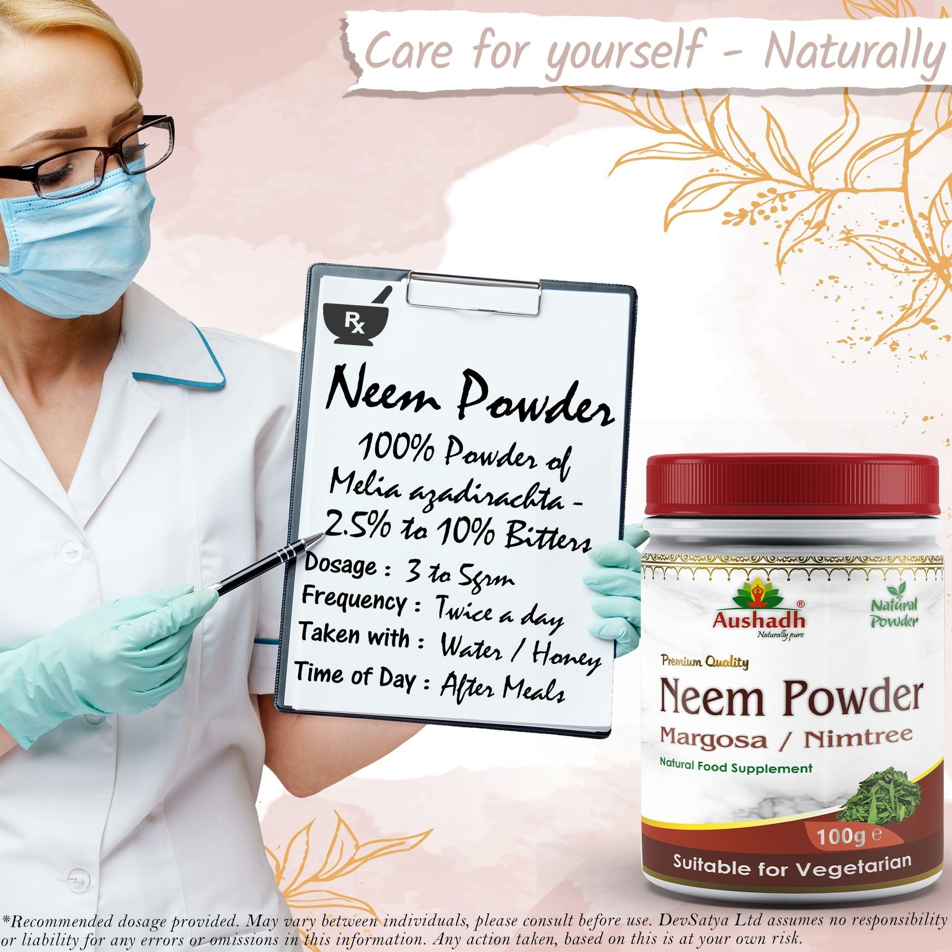 Neem (Margosa) Powder - Herbalshire Handmade Herbal Products