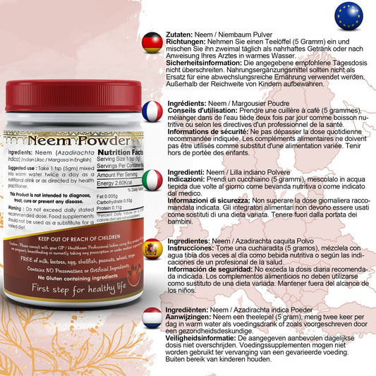 Neem (Margosa) Powder - Herbalshire Handmade Herbal Products