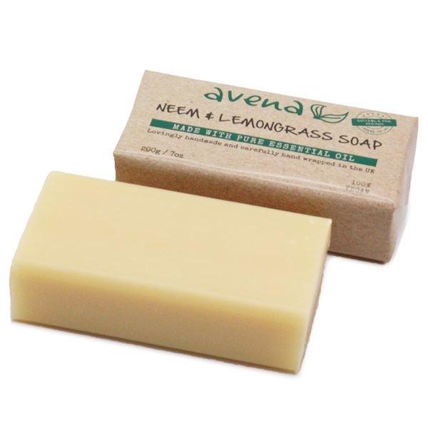 Neem Oil and Lemongrass Soap 200g Natural - Natural Cleansing with a Refreshing - Herbalshire Handmade Herbal Products