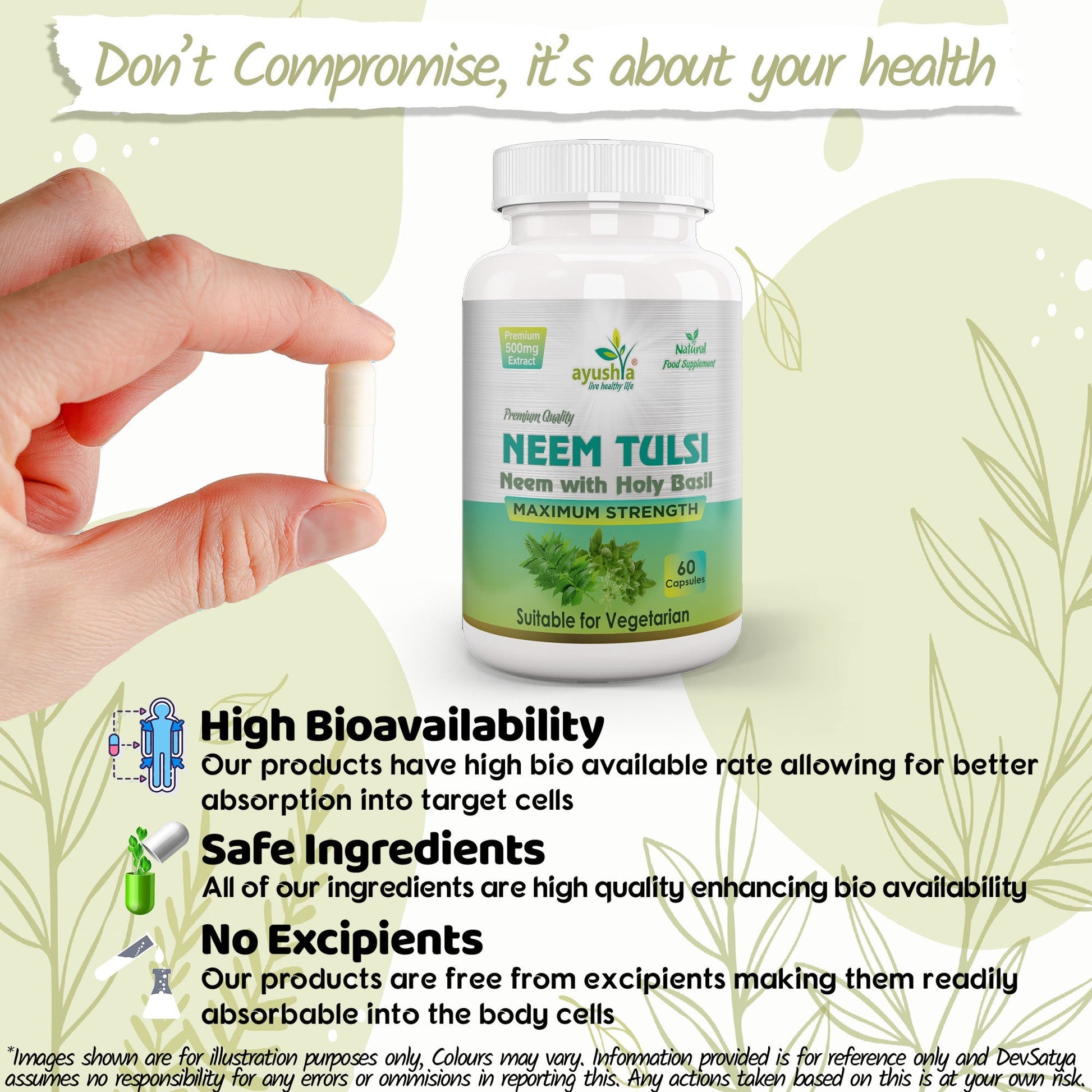 Neem Tulsi Capsule - Herbalshire Handmade Herbal Products