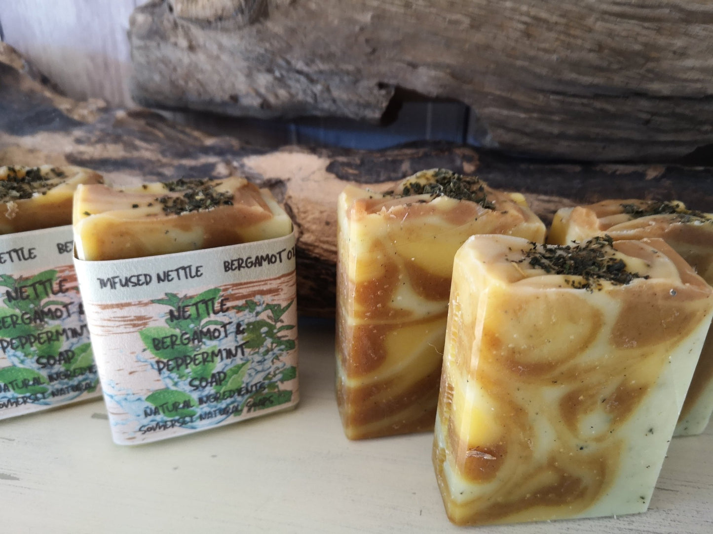 Nettle Pepermint & Bergamot Vegan Soap - Herbalshire Handmade Herbal Products