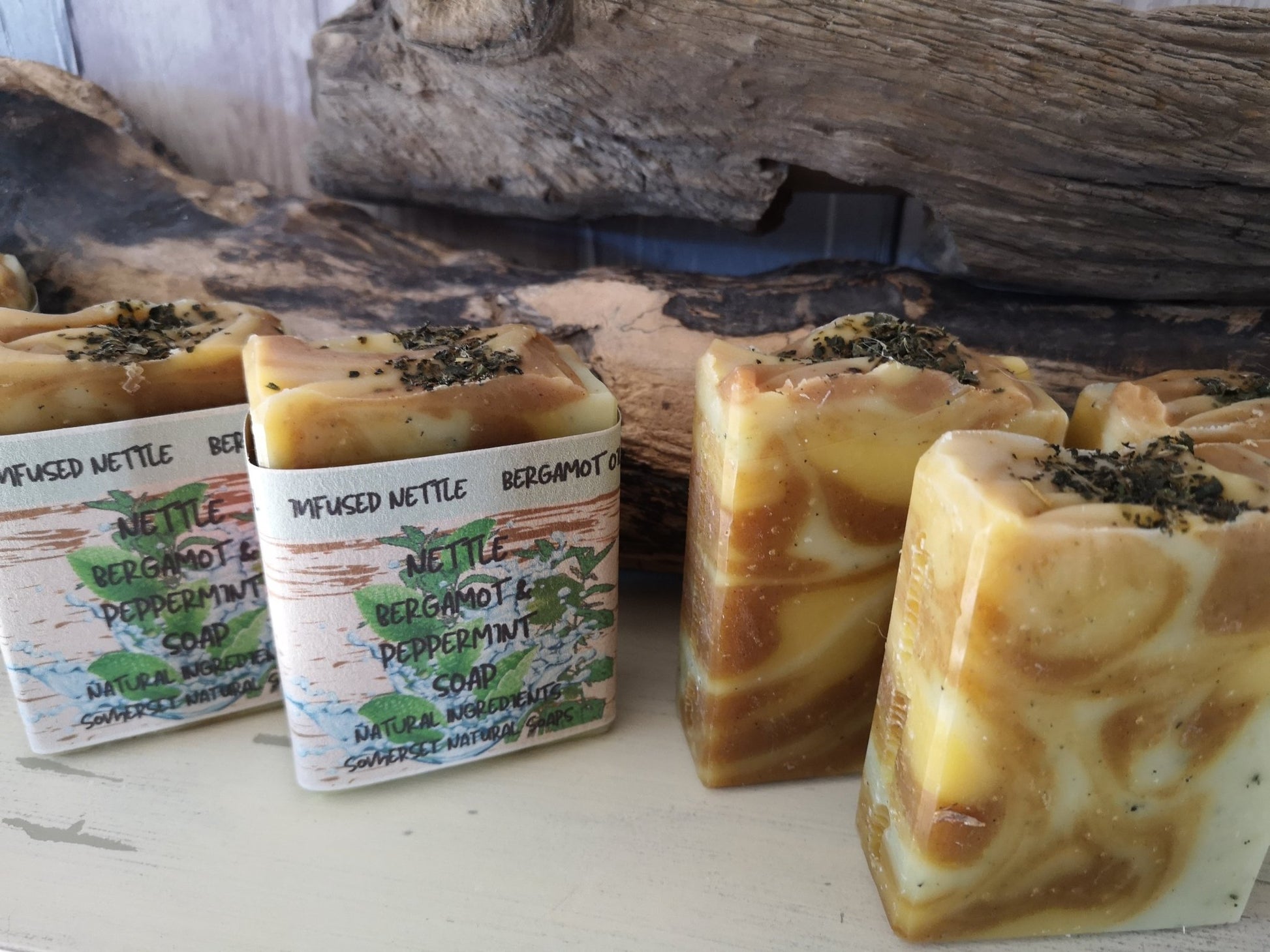 Nettle Pepermint & Bergamot Vegan Soap - Herbalshire Handmade Herbal Products