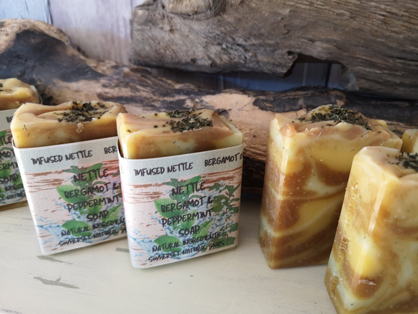 Nettle Pepermint & Bergamot Vegan Soap - Herbalshire Handmade Herbal Products