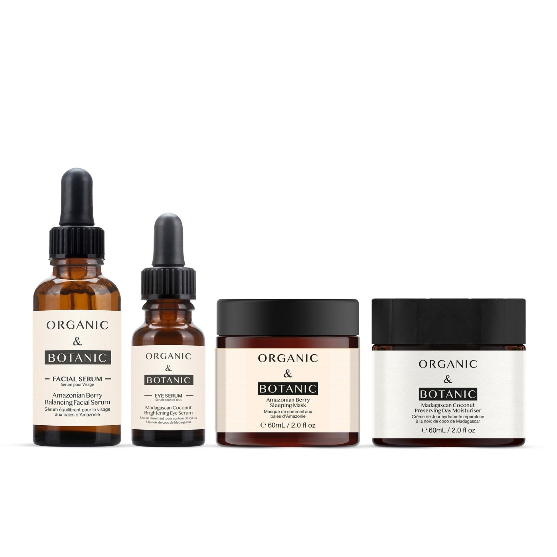 OB Amazonian Berry Serum and Sleeping Mask + Madagascan Coconut Day Cream and Eye Serum - Herbalshire Handmade Herbal Products