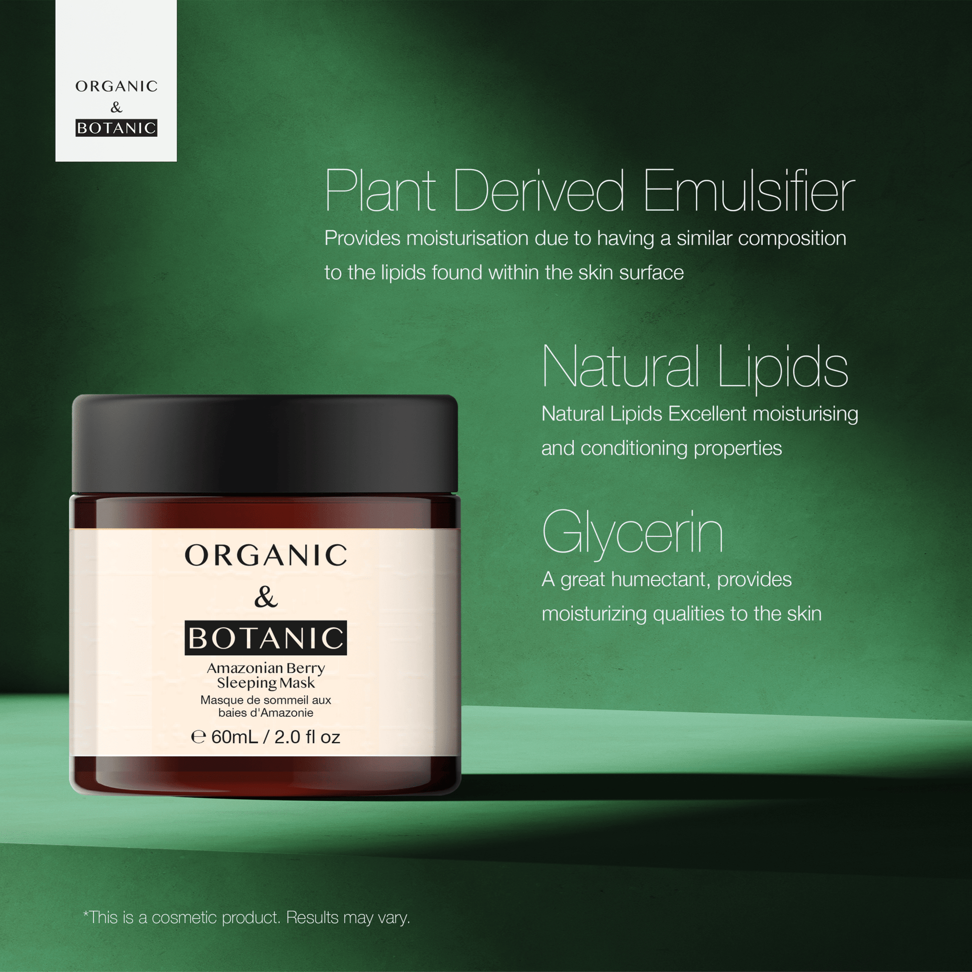 OB Amazonian Berry Serum and Sleeping Mask + Madagascan Coconut Day Cream and Eye Serum - Herbalshire Handmade Herbal Products