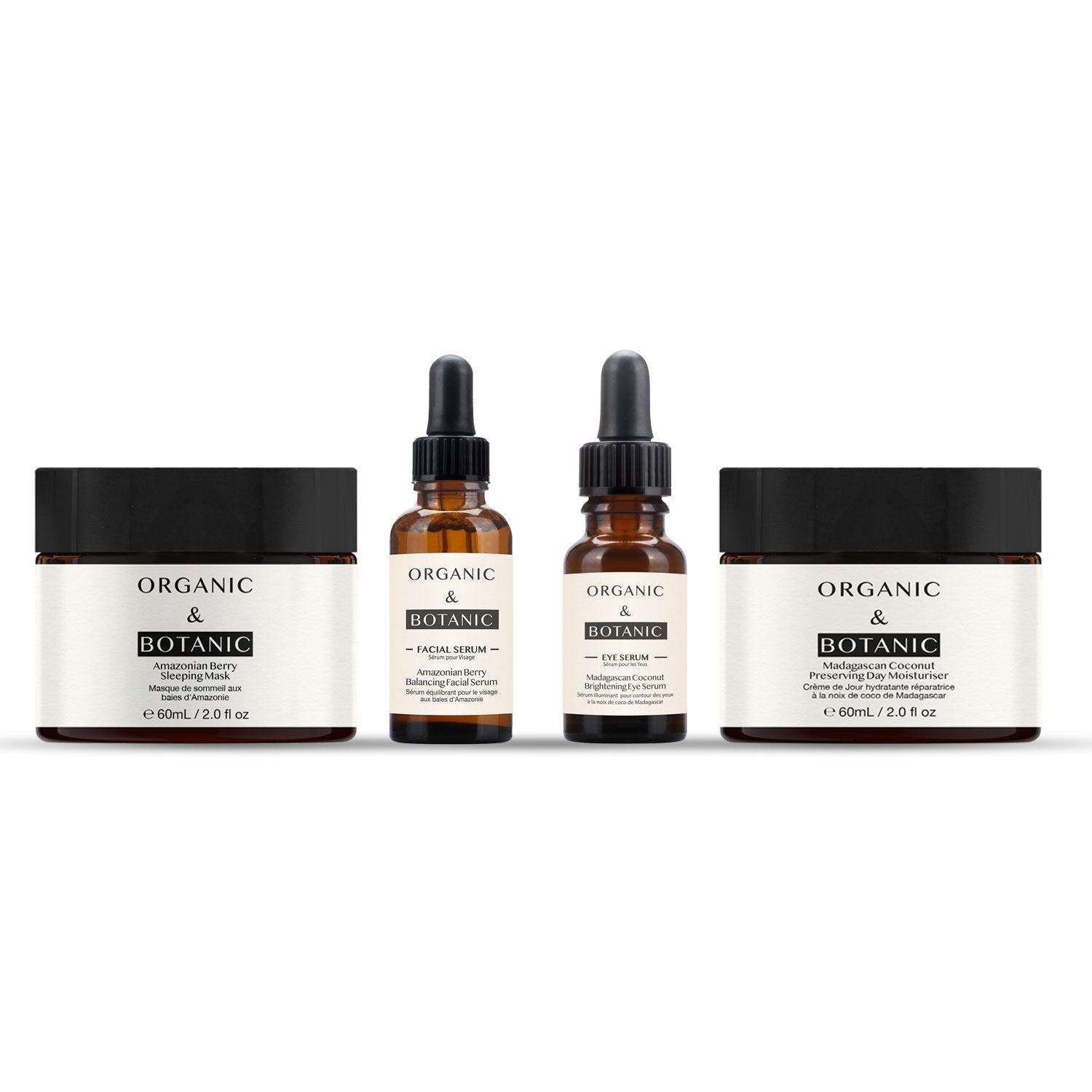 OB Amazonian Berry Serum and Sleeping Mask + Madagascan Coconut Day Cream and Eye Serum - Herbalshire Handmade Herbal Products